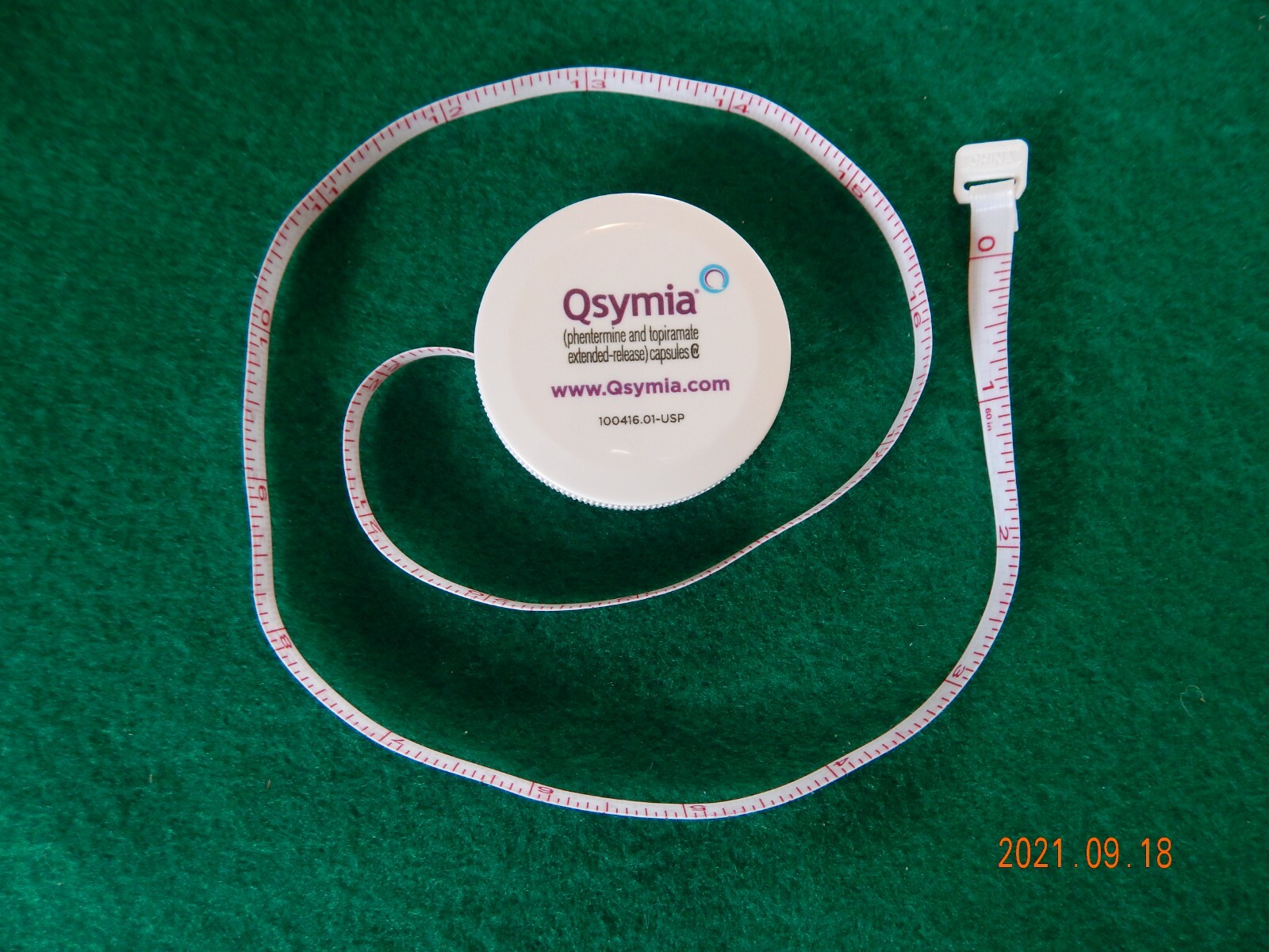 5-foot retractable pocket vinyl linen tape measure 60” Qsymia Drug Rep NIP