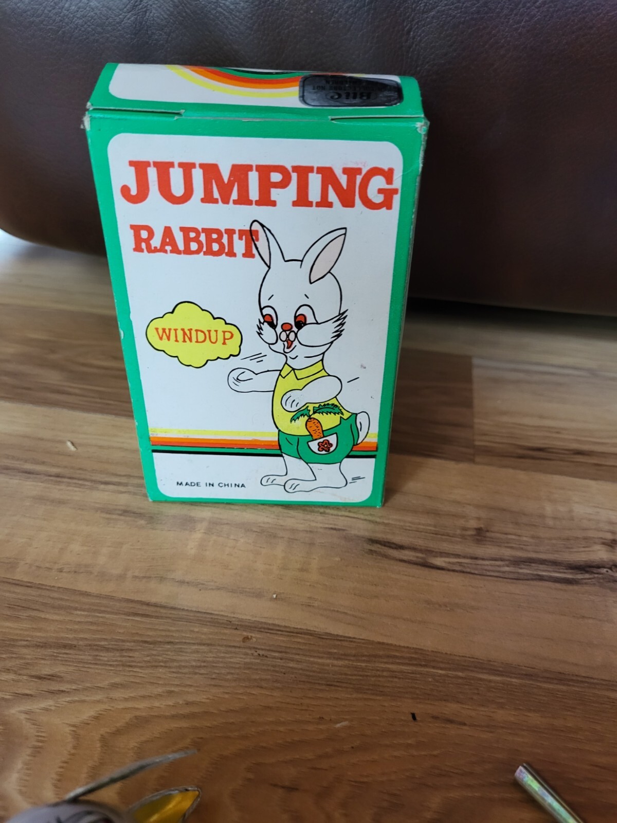 Vintage Reproduction Tin Litho Windup Jumping Rabbit