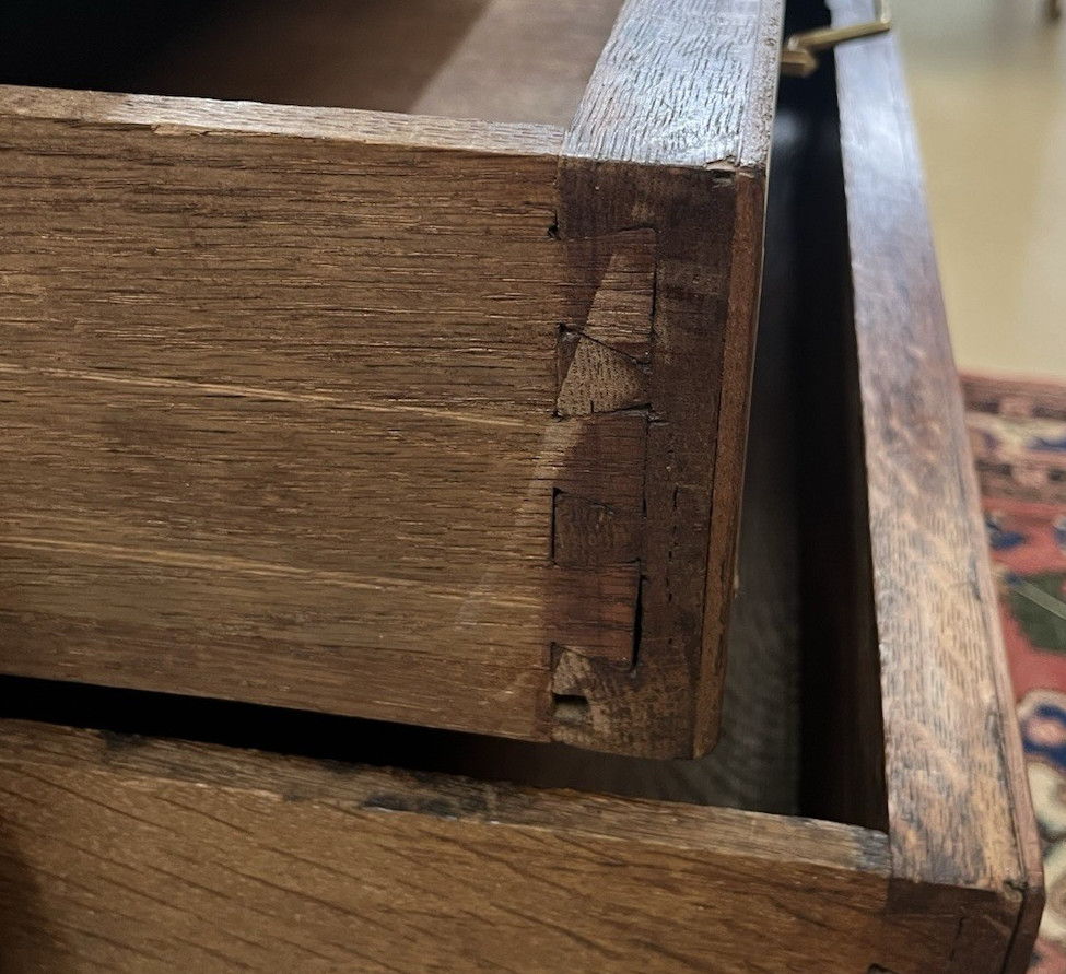 Antique French Mahogany Louis XVI Grey Marble Top Chest of Drawers 34"H x 50"L