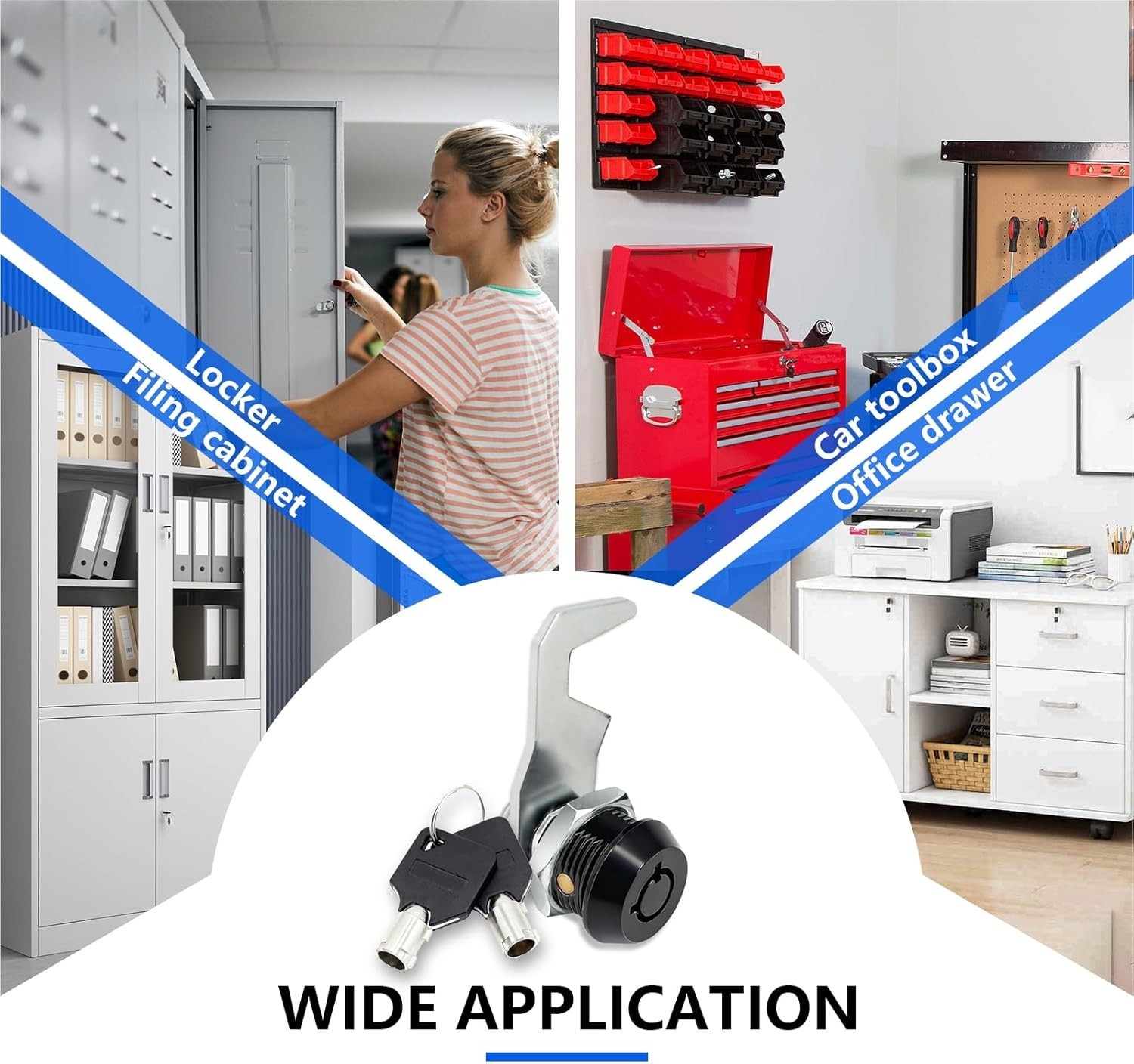 Harbor Freight Tool Cart Lock - Zinc Alloy (5/8 Inch 1 Pack-Black) - Hook Cam