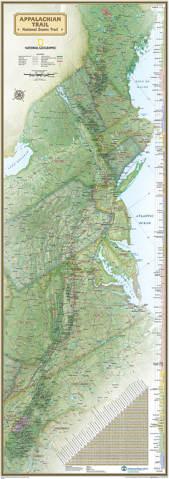 National Geographic Appalachian Trail Wall Map: Explore the Beauty of the