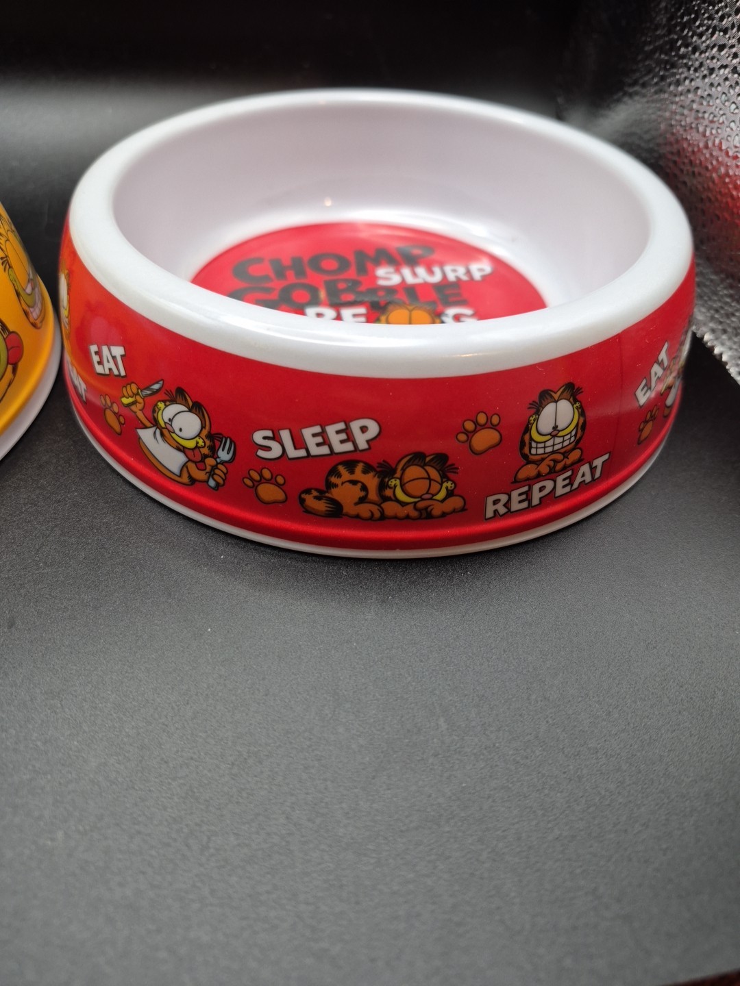 Set Of 2 Bowls -Nickelodeon Garfield Cat Food Bowls -Paws Inc-Plastic - NEW