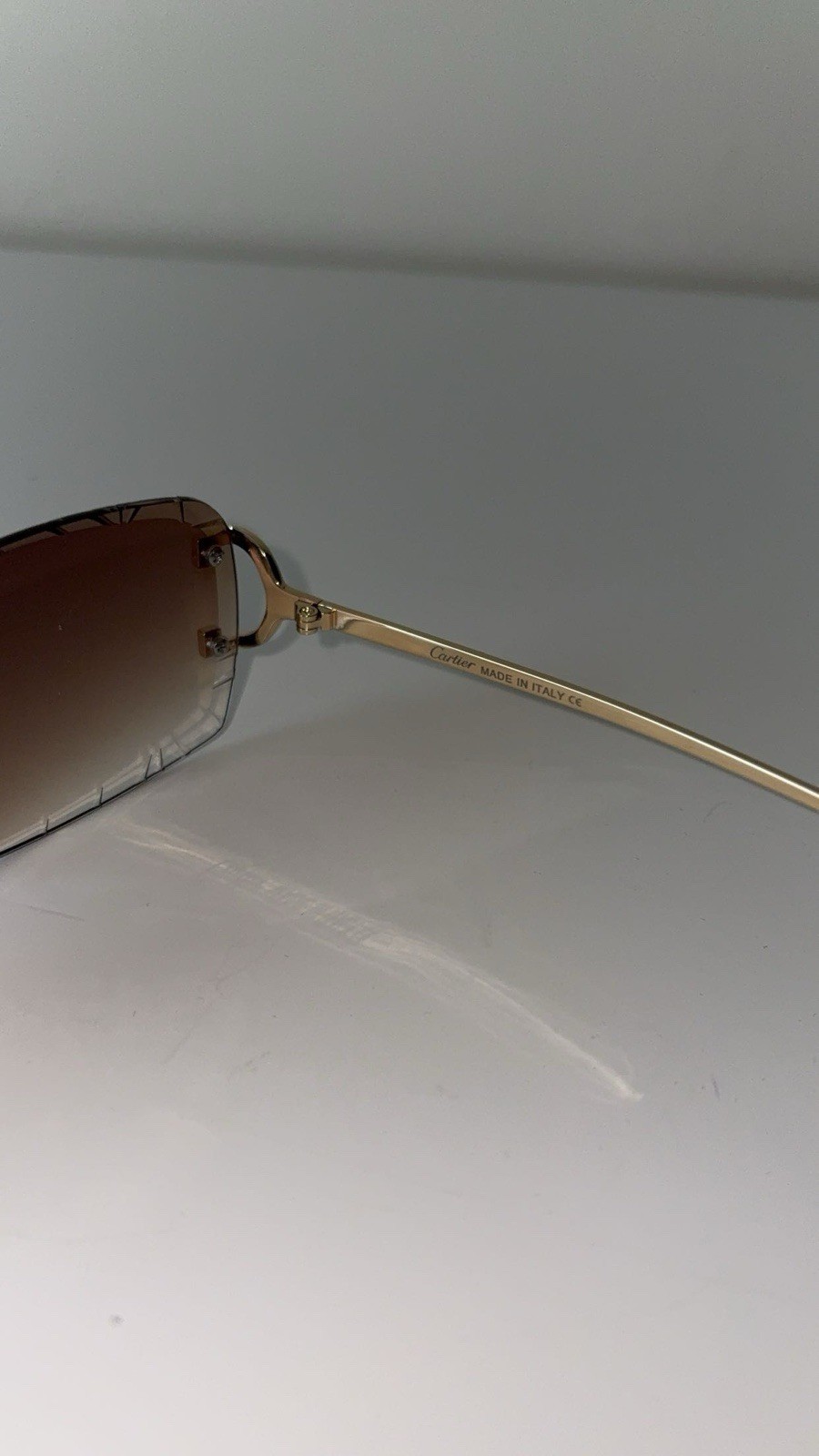 Cartier Big C Diamond Cut Brown Frameless Lens