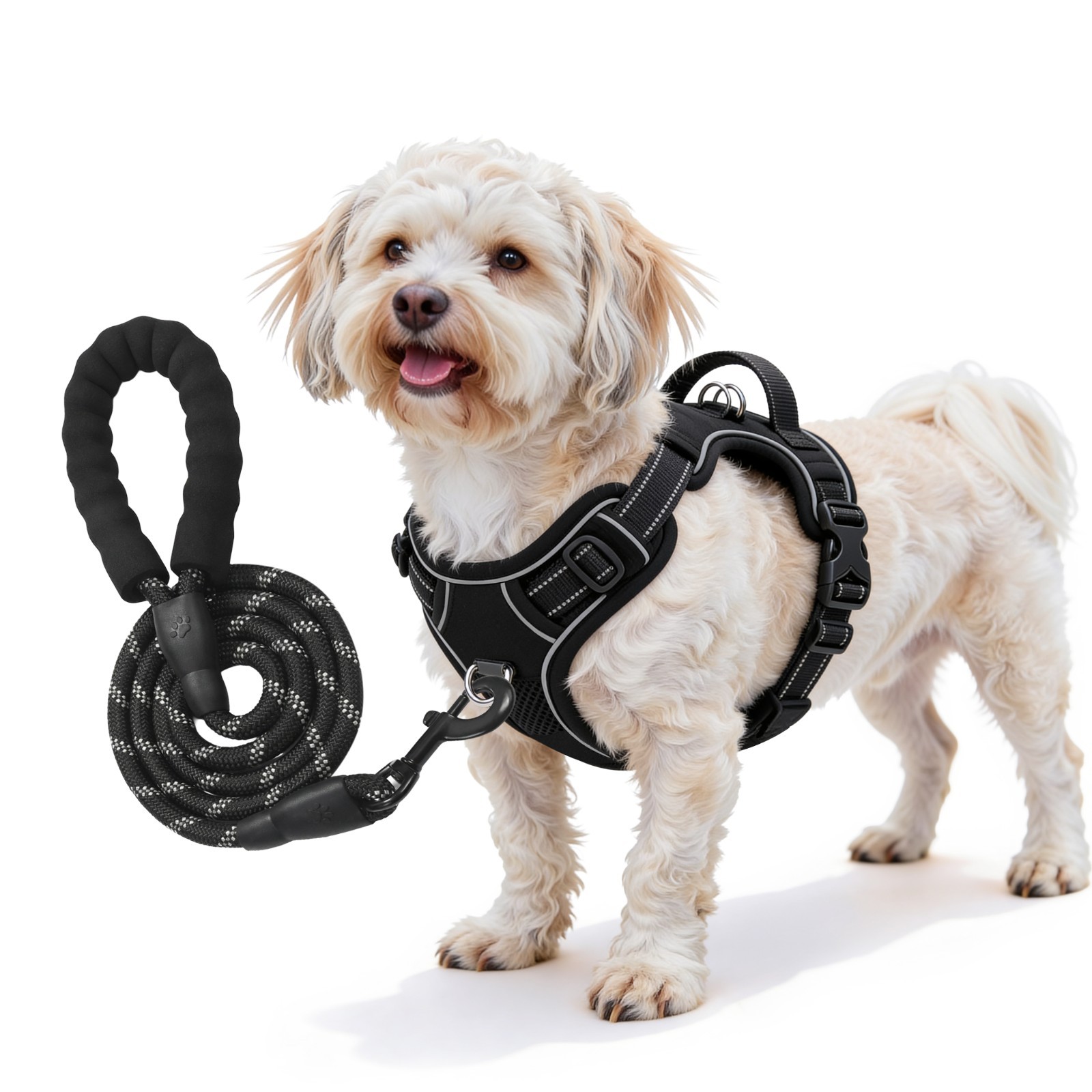No Pull Dog Harness & Leash Set – Adjustable, Reflective, Soft Padded Comfort