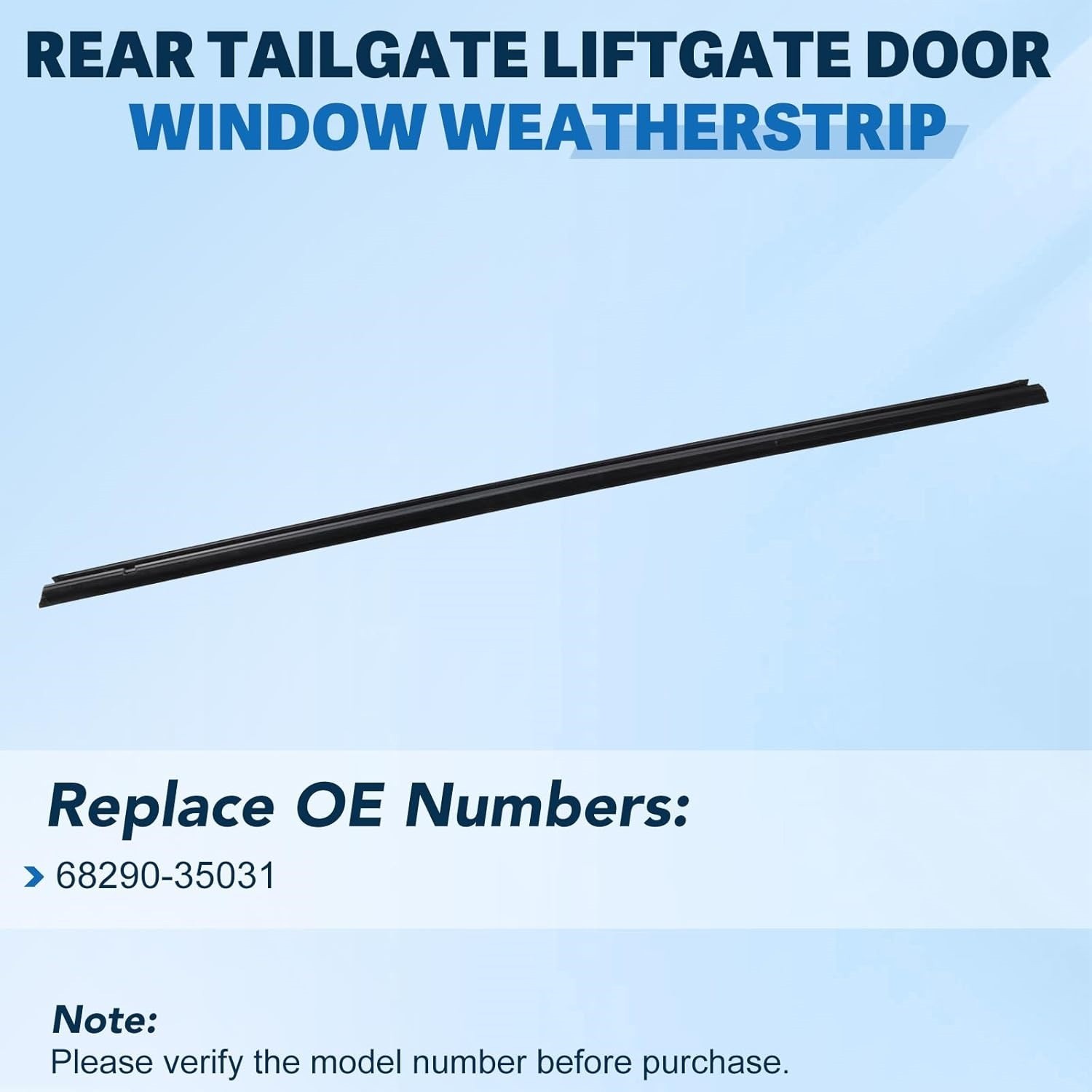 For Toyota 4Runner Hatch Rear Door Glass Outside Weatherstrip Liftgate Trim Seal