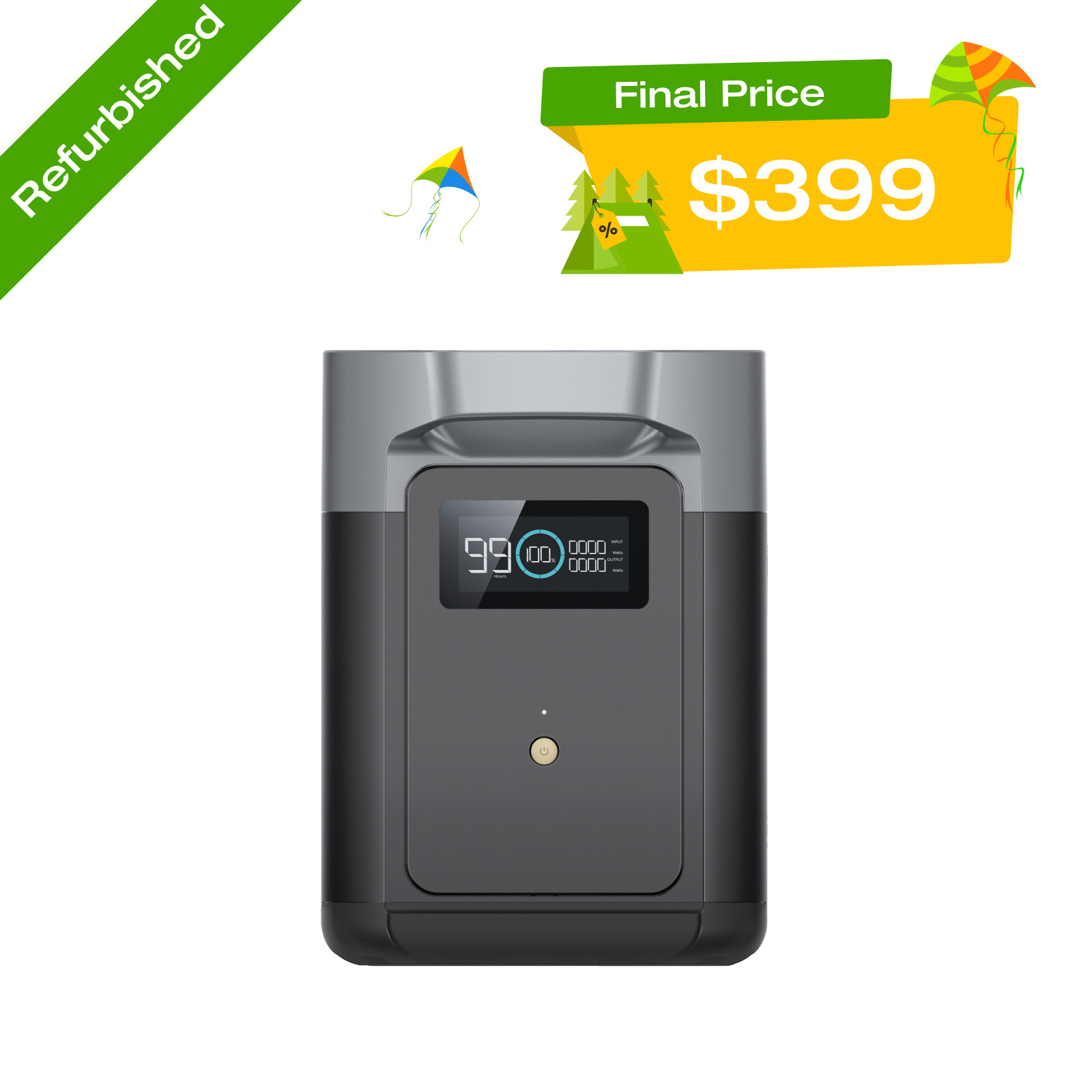 EcoFlow DELTA 2 Smart Generator Extra Battery 1024Wh Certified Refurbished, LFP