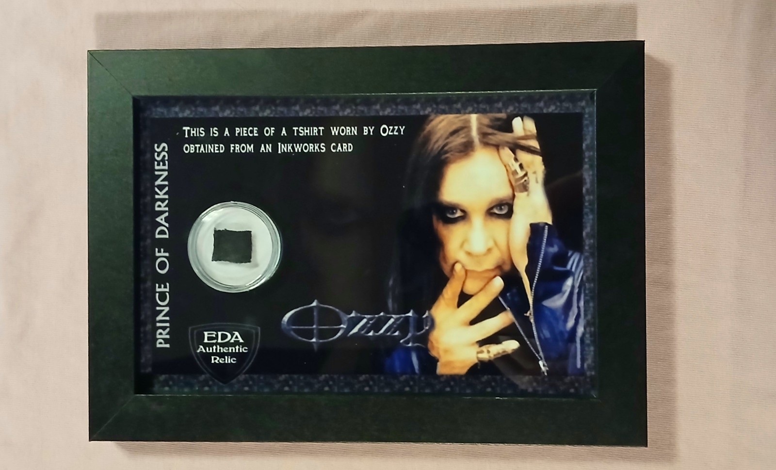 OZZY Osbourne Worn Shirt Piece Relic Memorabilia Collectible Rare w/COA