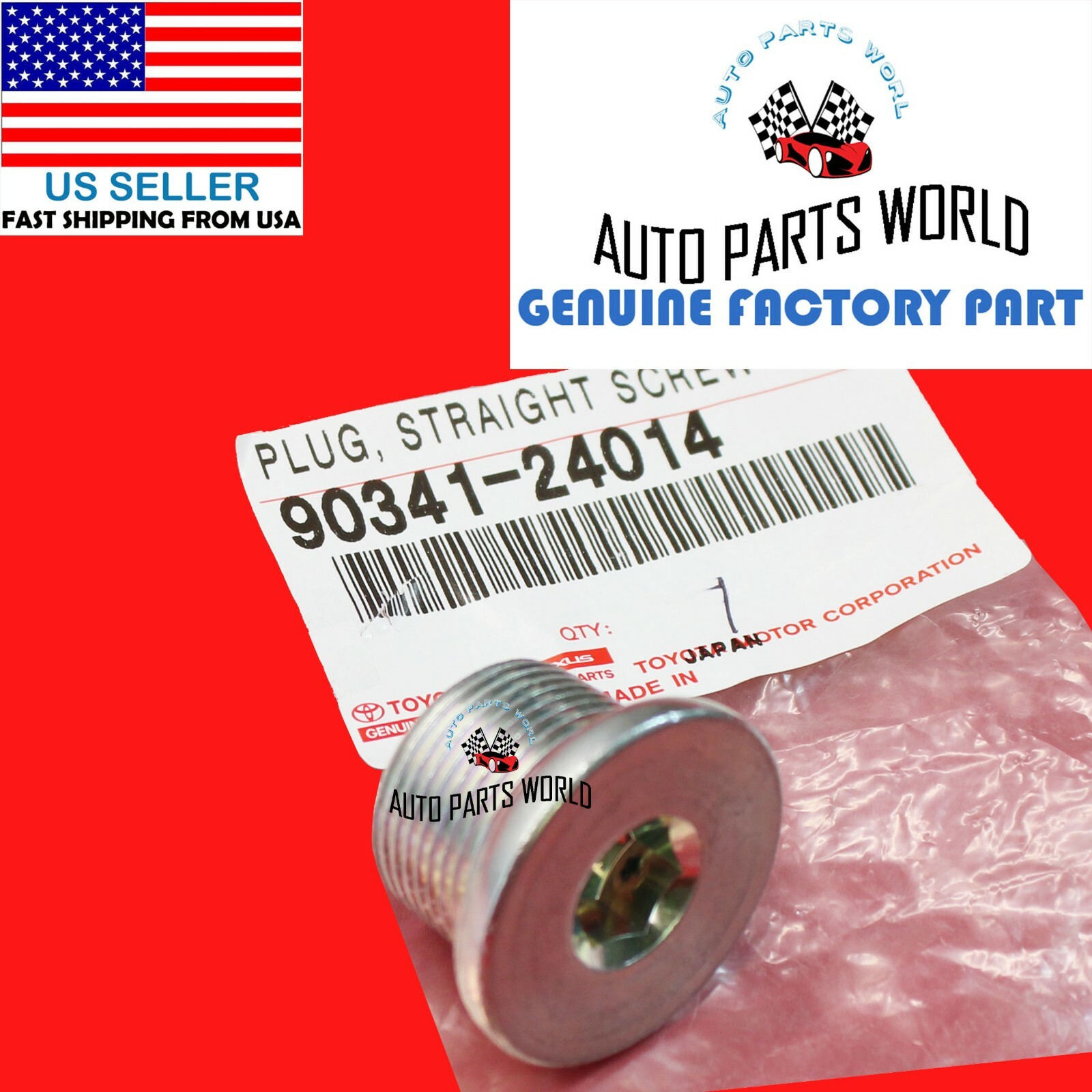 GENUINE TOYOTA 4RUNNER FJ TACOMA TUNDRA GX DIFFERENTIAL DRAIN PLUG 90341-24014