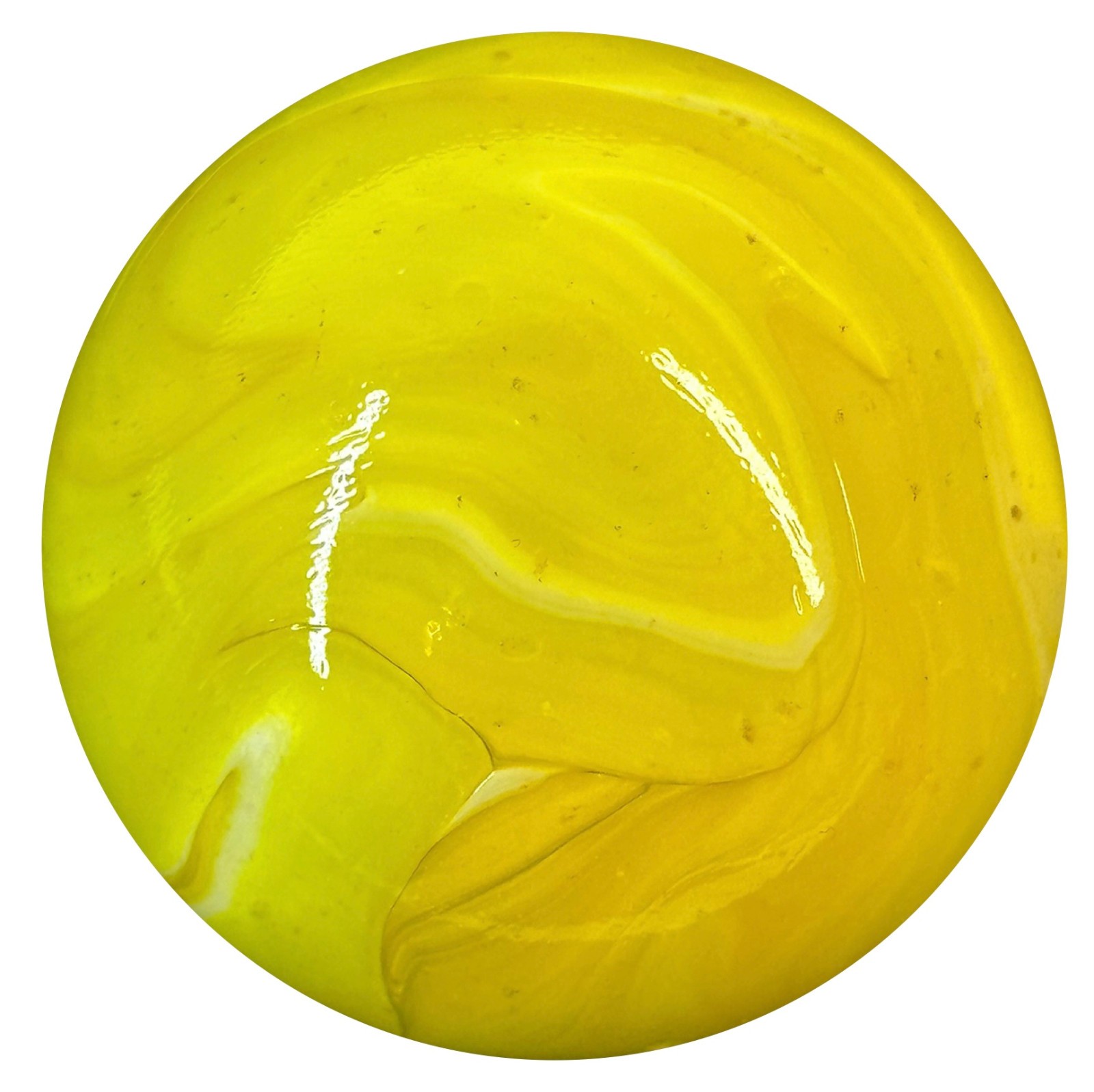 Toe Breaker 50mm (2") LEMON SORBET Yellow Swirl Marbles glass Toebreaker HUGE