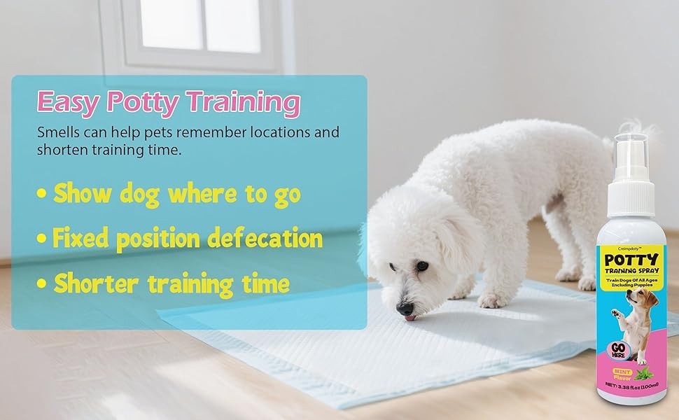 Dog Puppy Potty Training Spray Set Stops Urination & Marking, 3.38 fl.oz