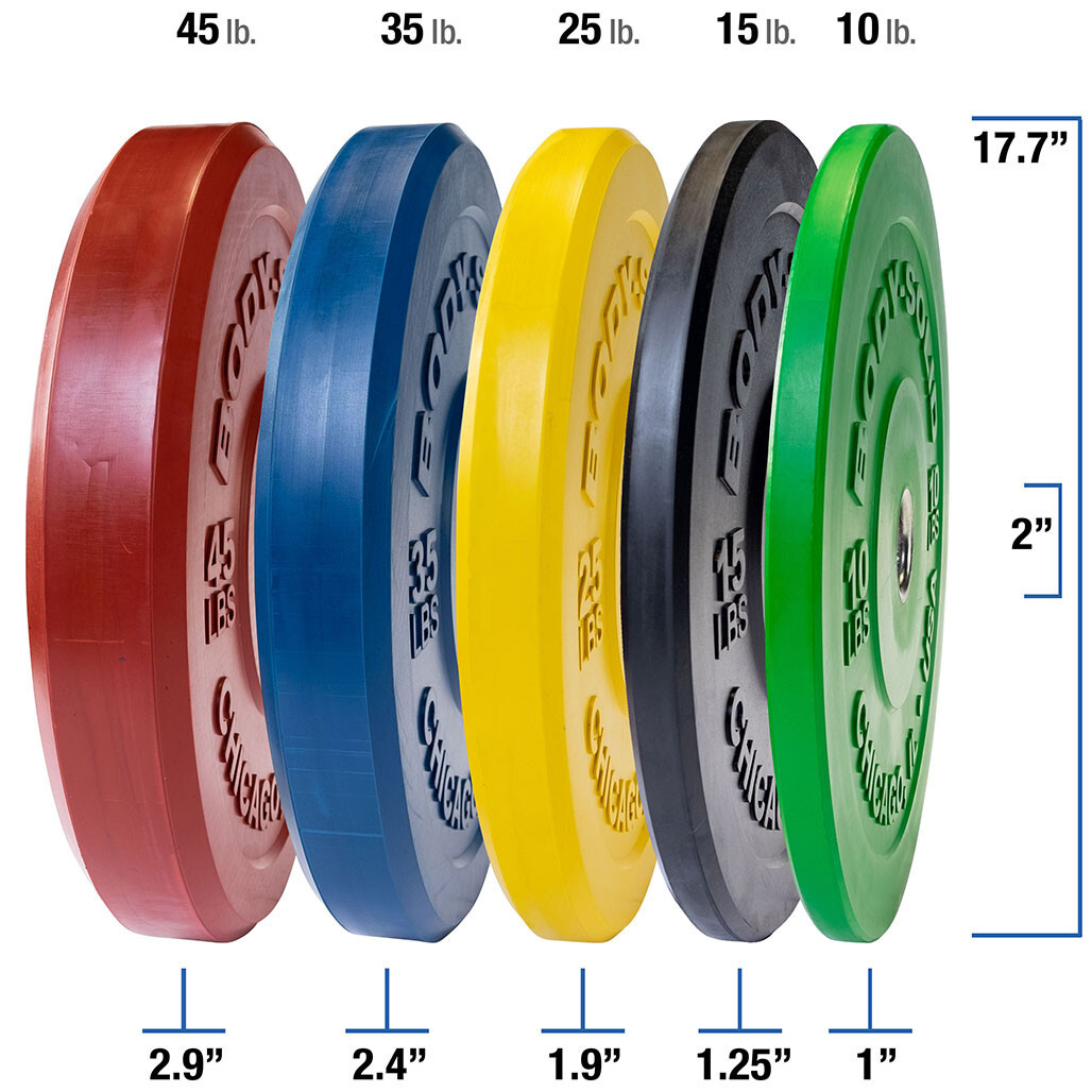 Chicago Extreme Color Bumper Plates 10, 15, 25, 35, 45 lb.