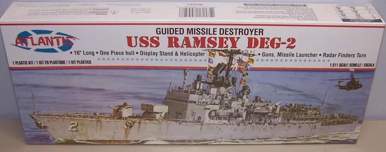 USS Ramsey DEG-2 Guided Missile Destroyer - 1:311 Scale Plastic Model Kit - NEW