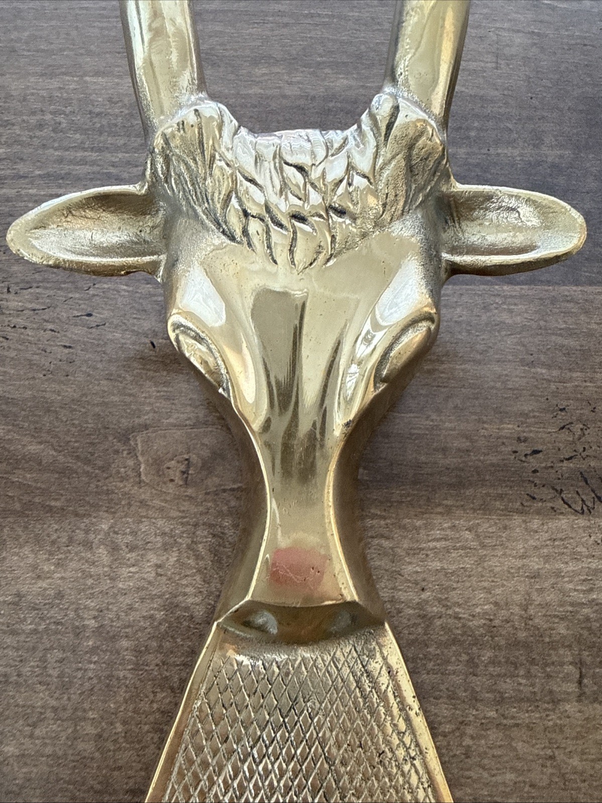 Vintage Brass Boot Jack Remover Goat, Bull Door Stop Heavy