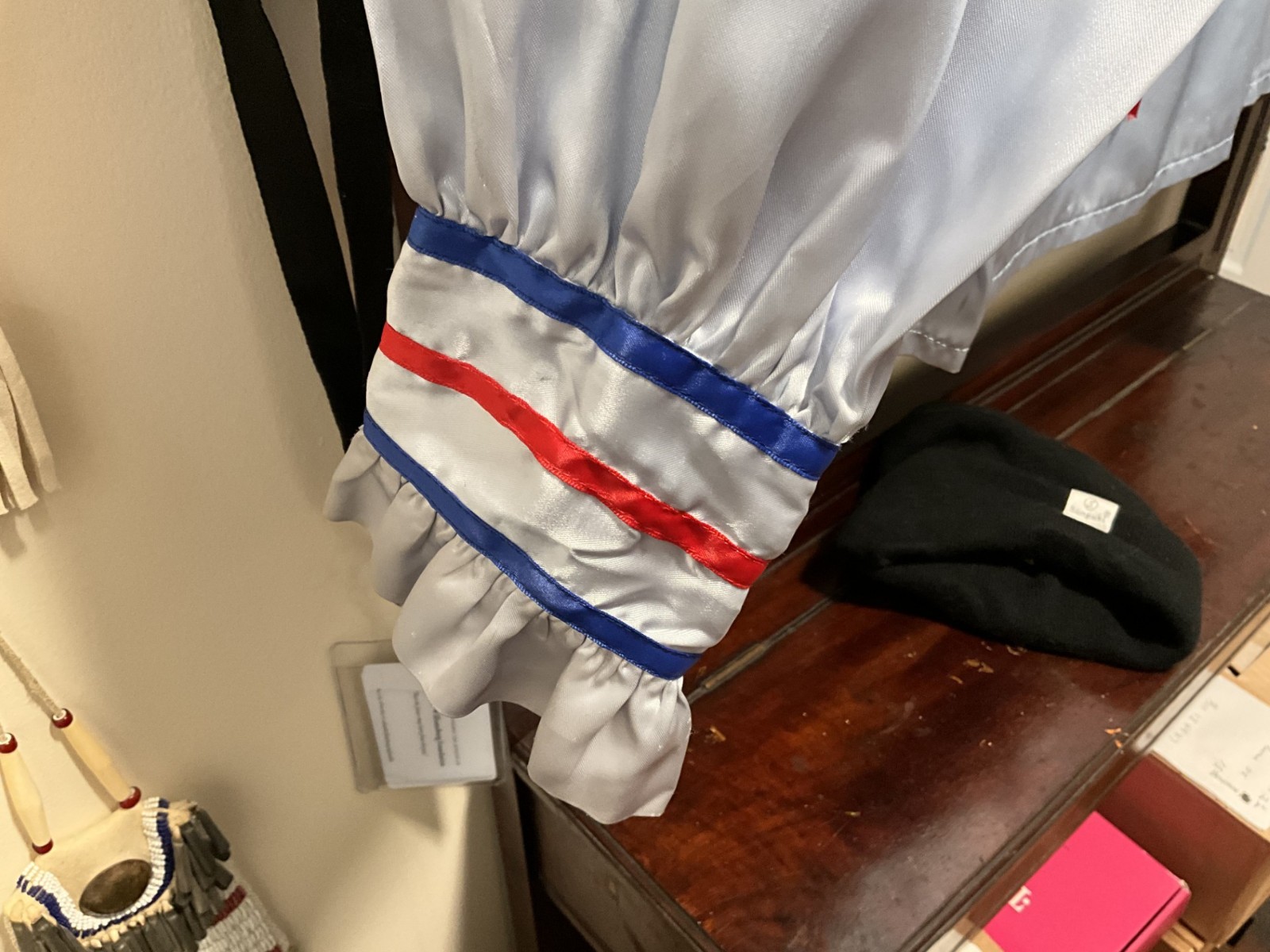 Mans Blue Satin Ribbon Shirt