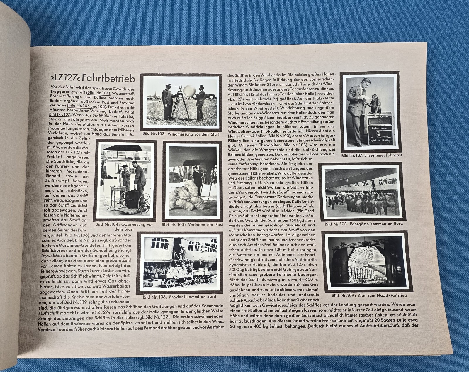 1932 ZEPPELIN WELTFAHRTEN World Flight Book - Cigarette Card - German