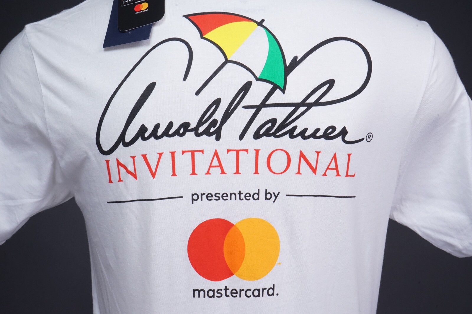ARNOLD PALMER INVITATIONAL API BAY HILL UMBRELLA WHITE T SHIRT, MENS XL