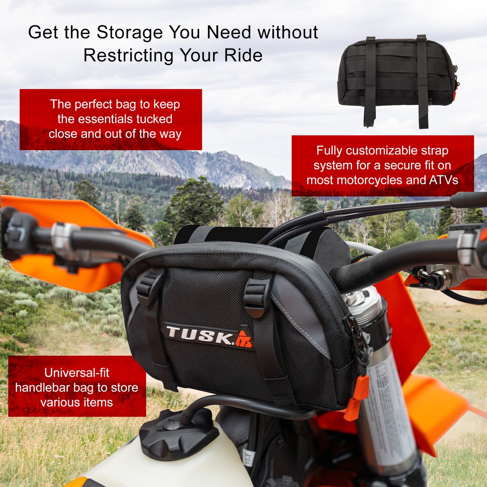 Tusk Universal Handlebar Bag Black