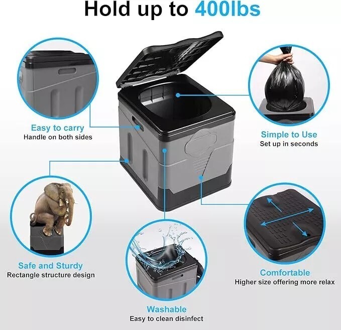 ⭐20L Portable Folding Toilet Car Outdoor Travel Potty for Camping Hiking Beach