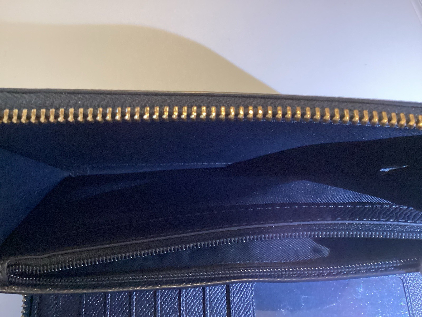 Coach Navy Blue Zip-Around Women's Wallet