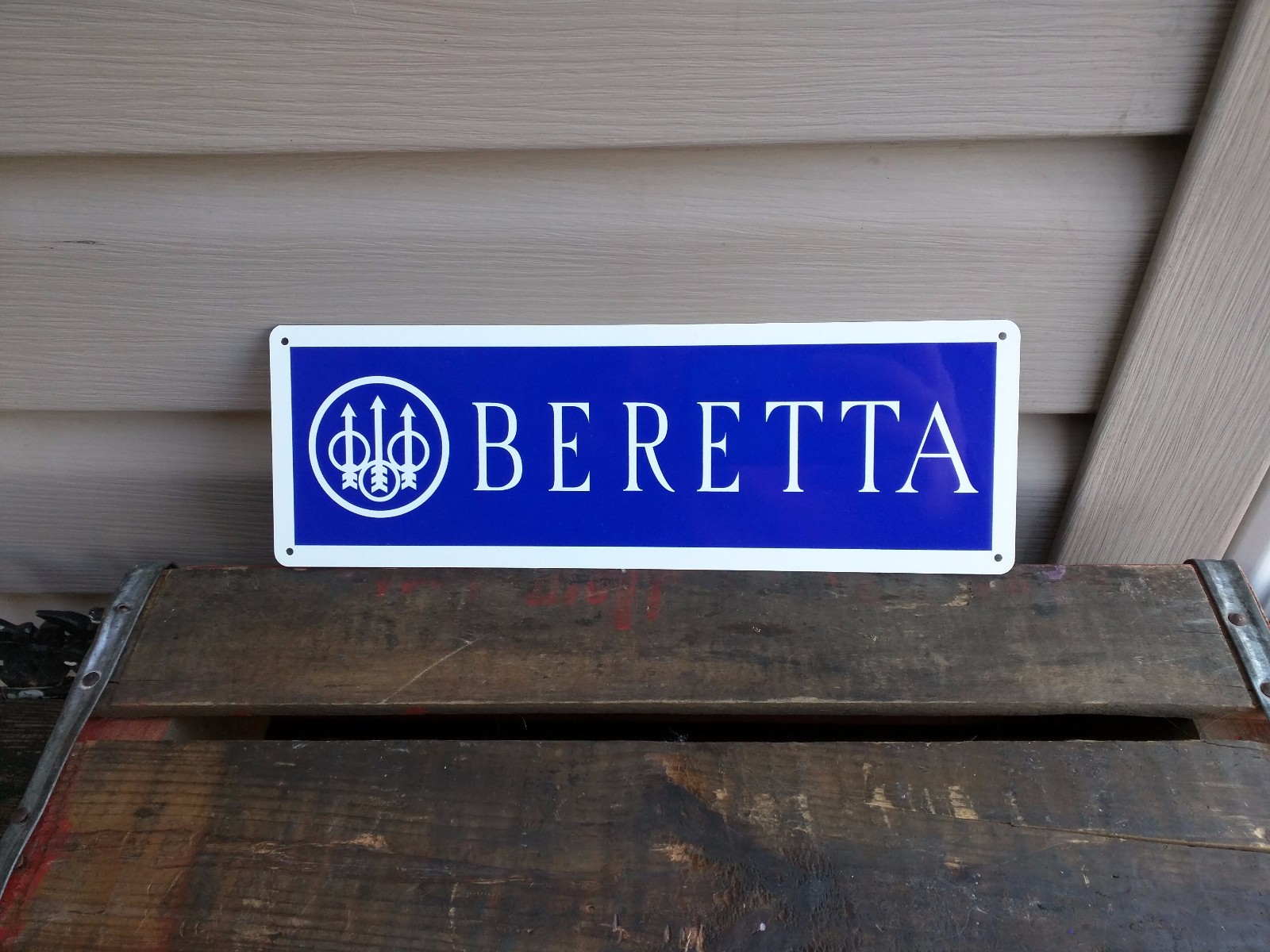 BERETTA FIRE ARMS Metal Sign 9MM Hunting Shop Store 4x12 50043