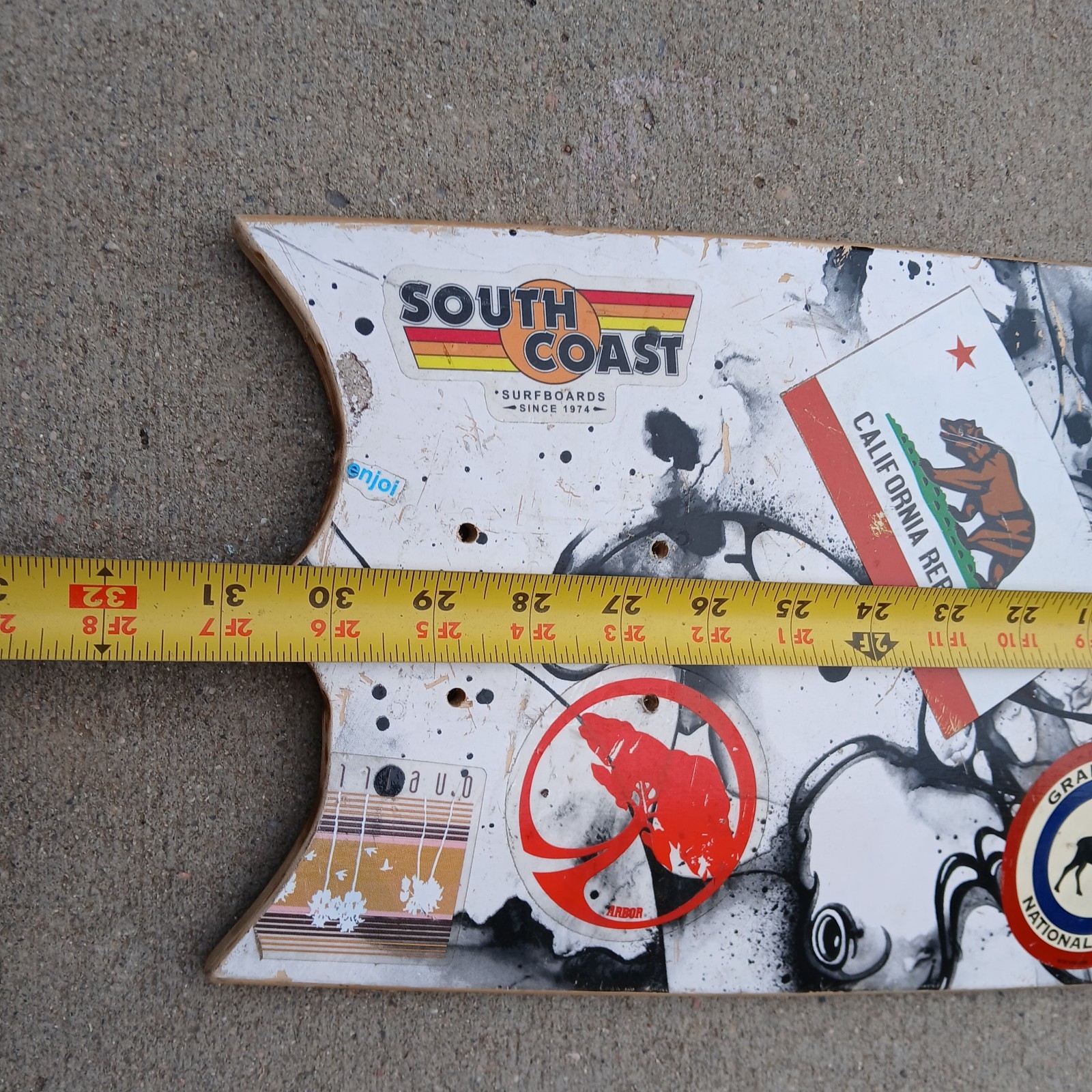 Arbor Bamboo 30.5” x 9.25" Skateboard Deck Koi Fish Cruiser Fish Swallowtail