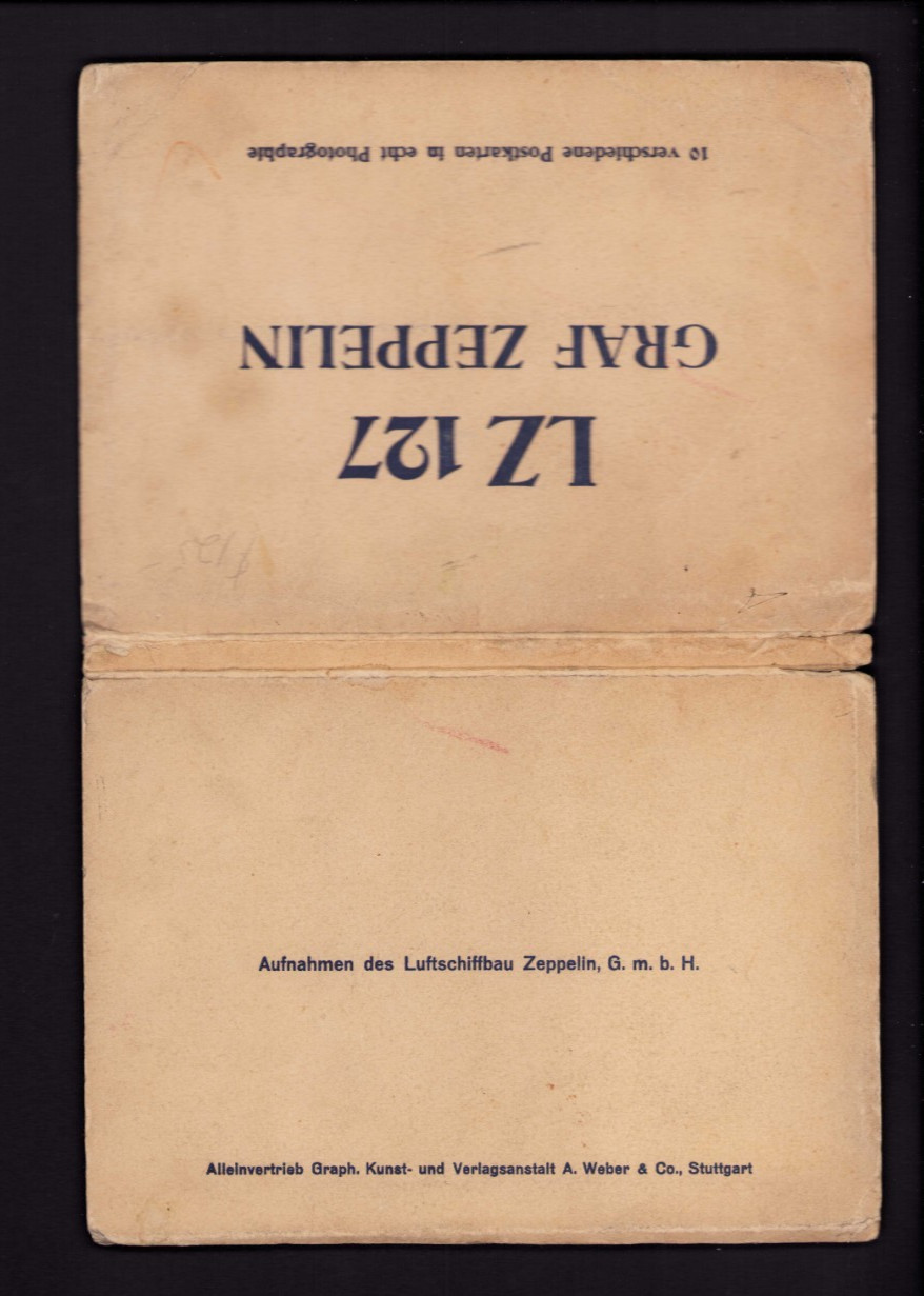 Graf Zeppelin LZ127 RPPC Postcard Booklet of 10, Interior Photos of Blimp