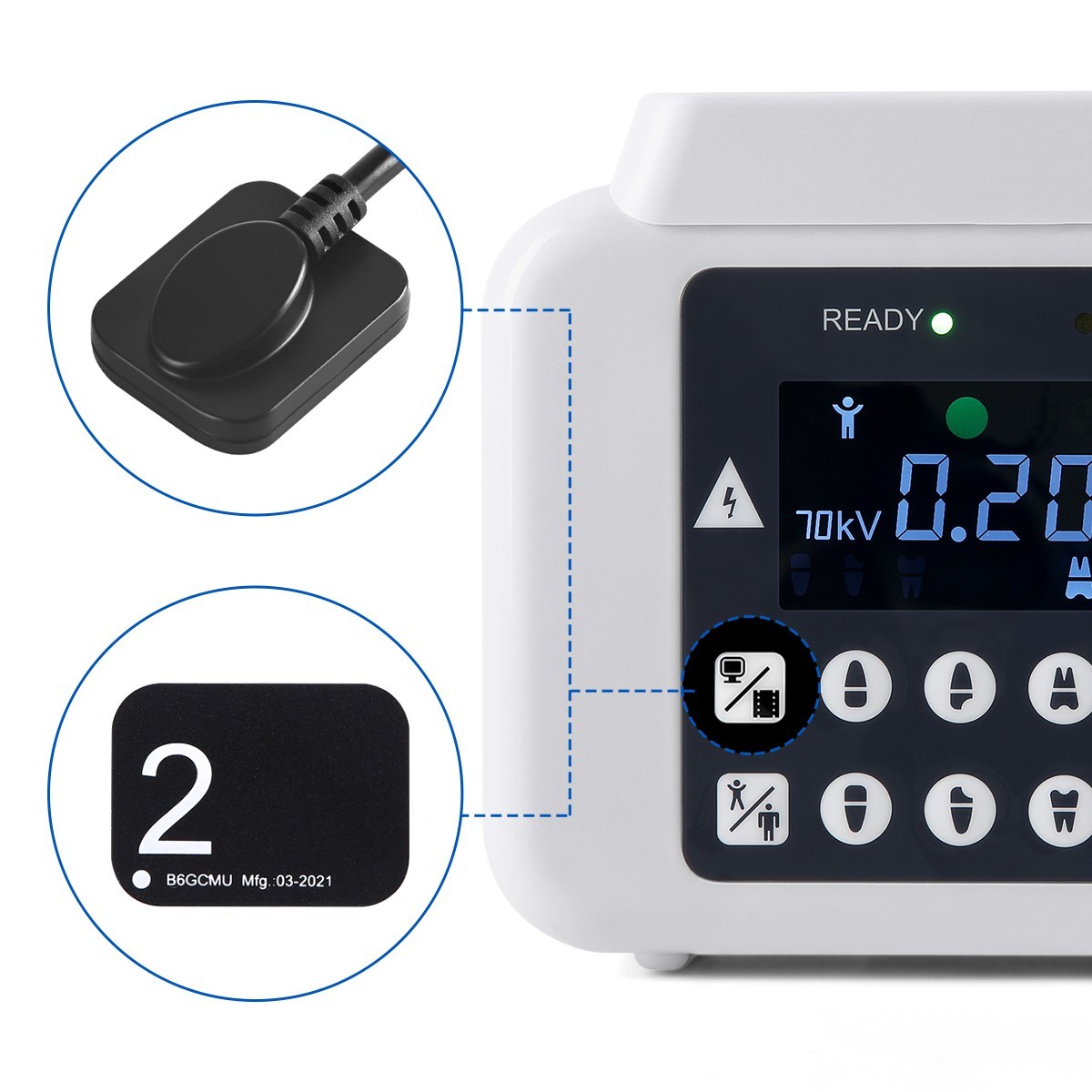 Digital Ray 2 in 1 Dental Portable X Ray Machine no Shield with screen+Sensor 2