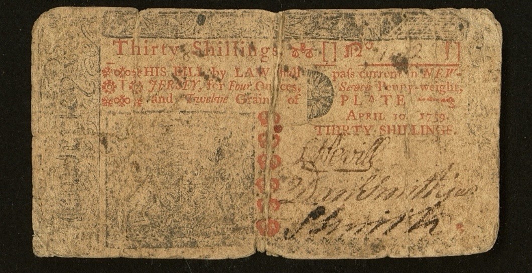 1759 NEW JERSEY Colonial Currency American Revolution RARE Bank Note NJ-130 PCGS