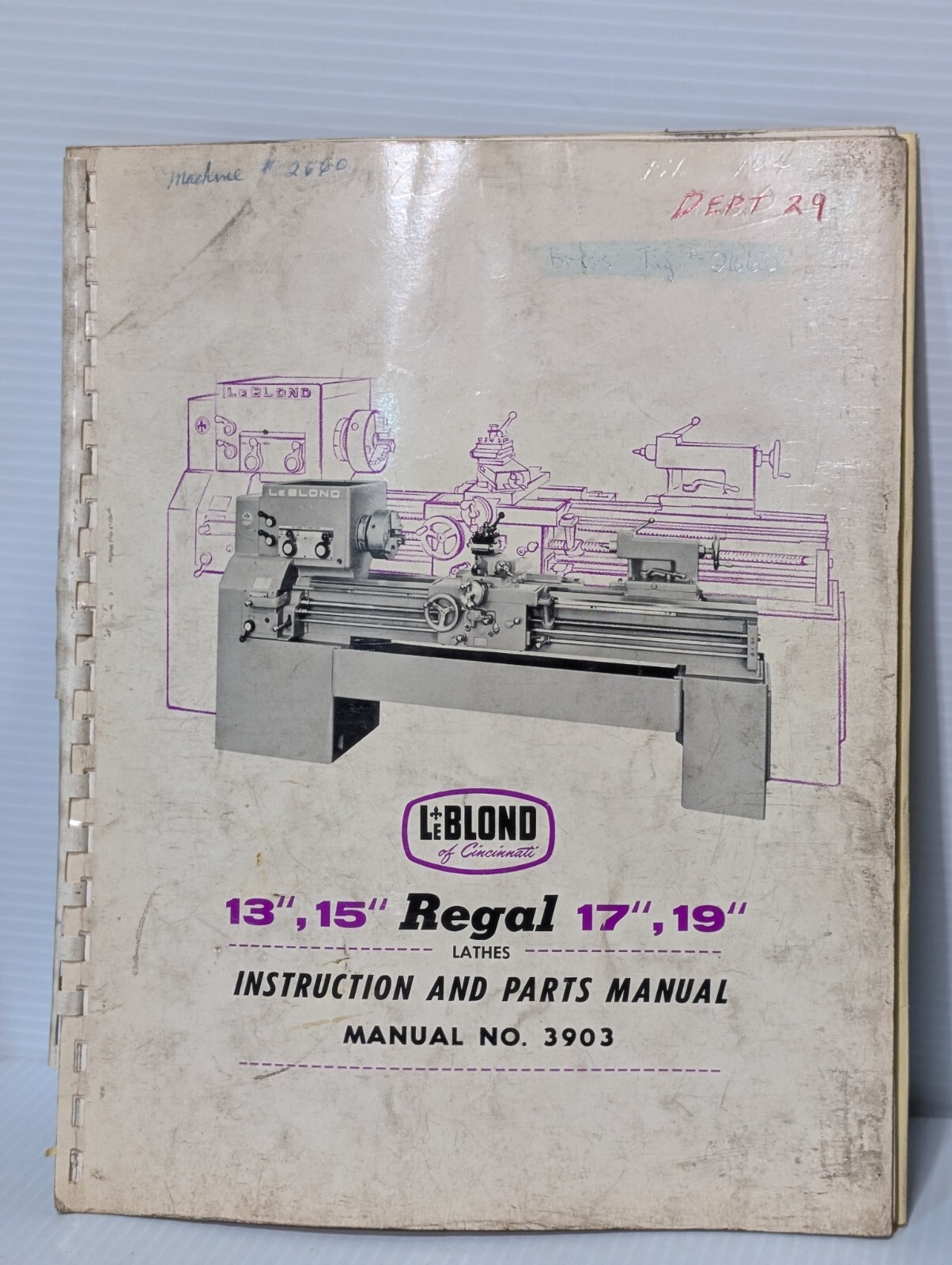 Lot of 6 LeBlond Instruction and Repair Parts Manuals, Varying Types-As Pictured