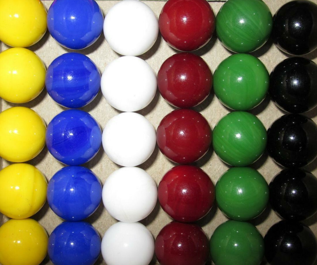 30 Solid Color Replacement Marbles Chinese Aggravation Dirty Game 14mm GLASS