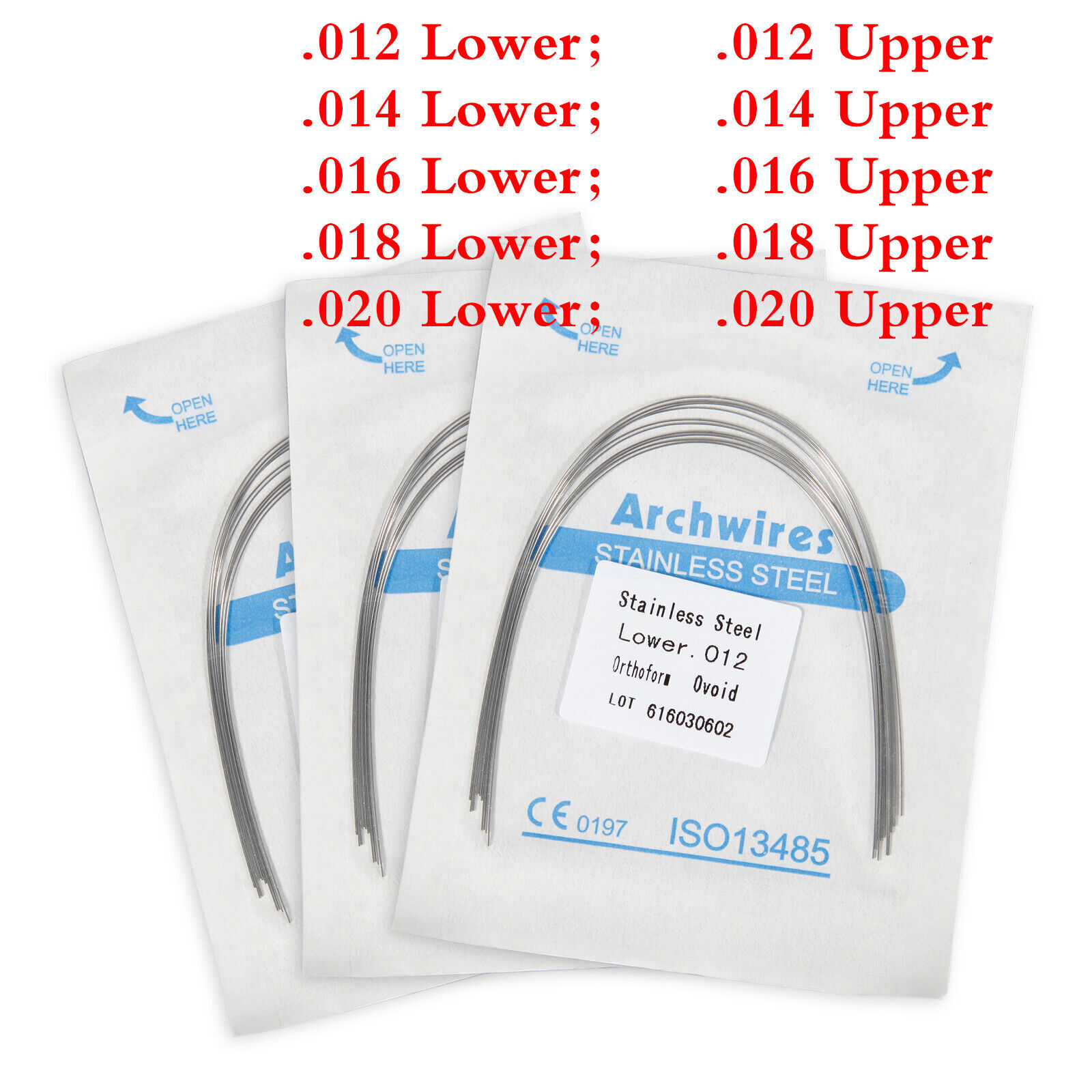 Alambre de arco de ortodoncia dental Alambre de arco redondo de acero inoxidable