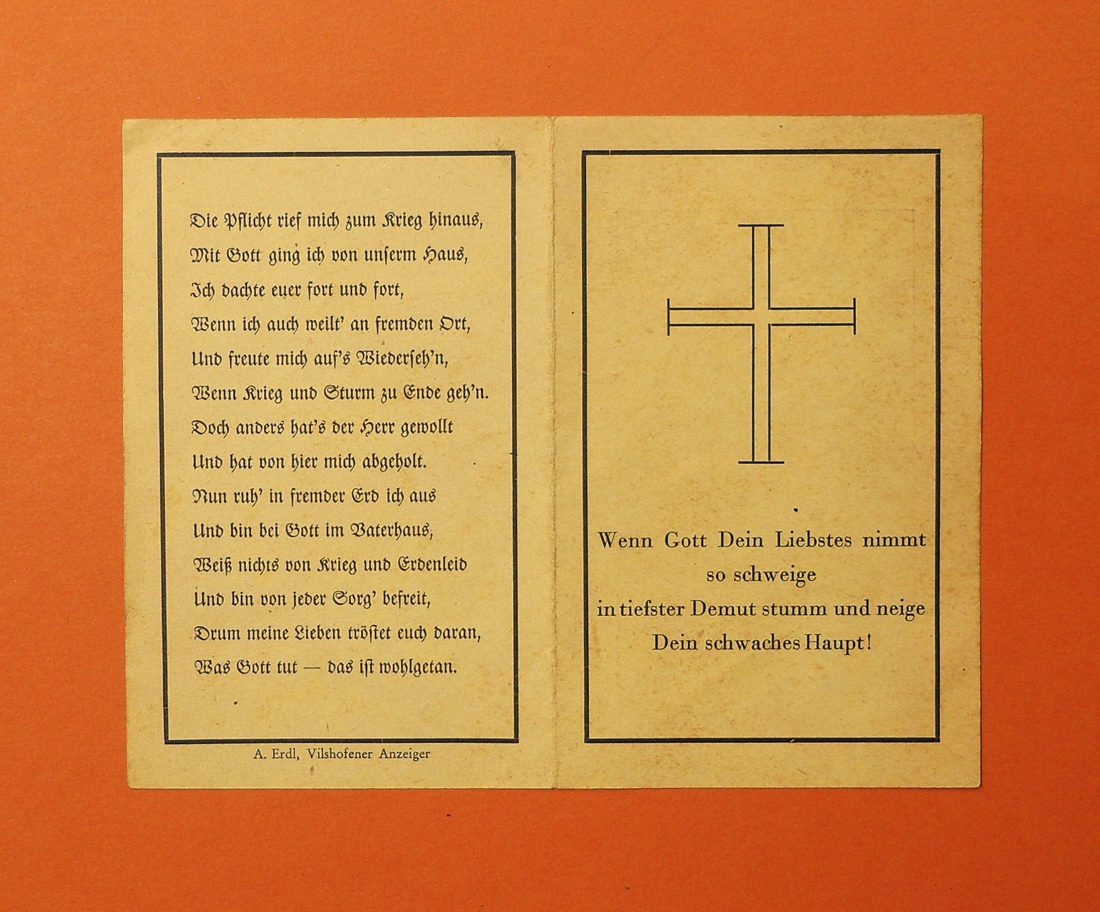 WW2 German Death Card ~ Infantry Regt Sept 1942 Egyptian Front [Africa]