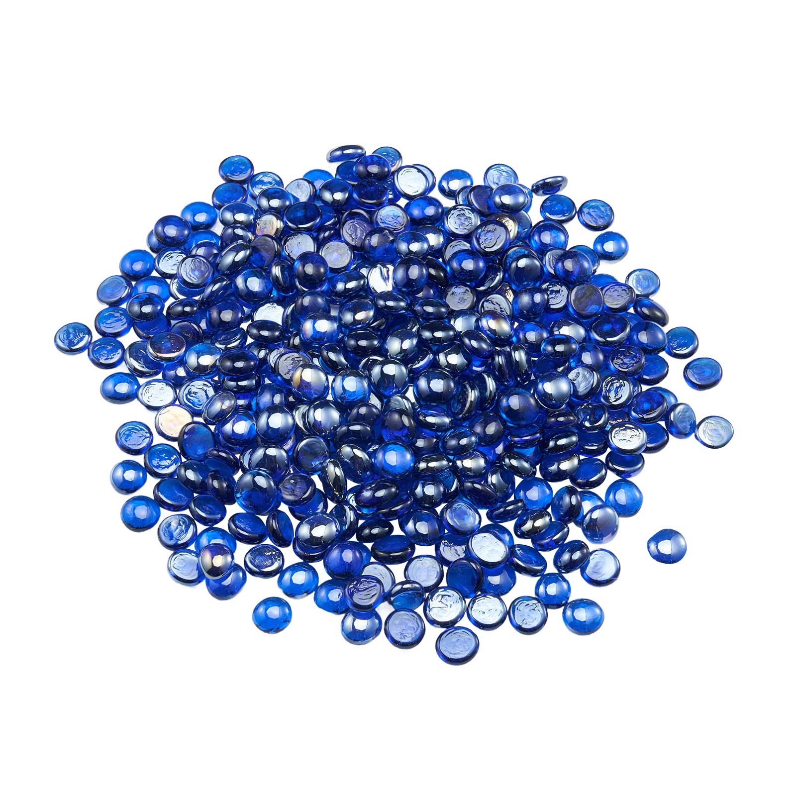 Uimoso 10 lbs 3/4-Inch Round Cobalt Blue Fire Pit Glass Rocks