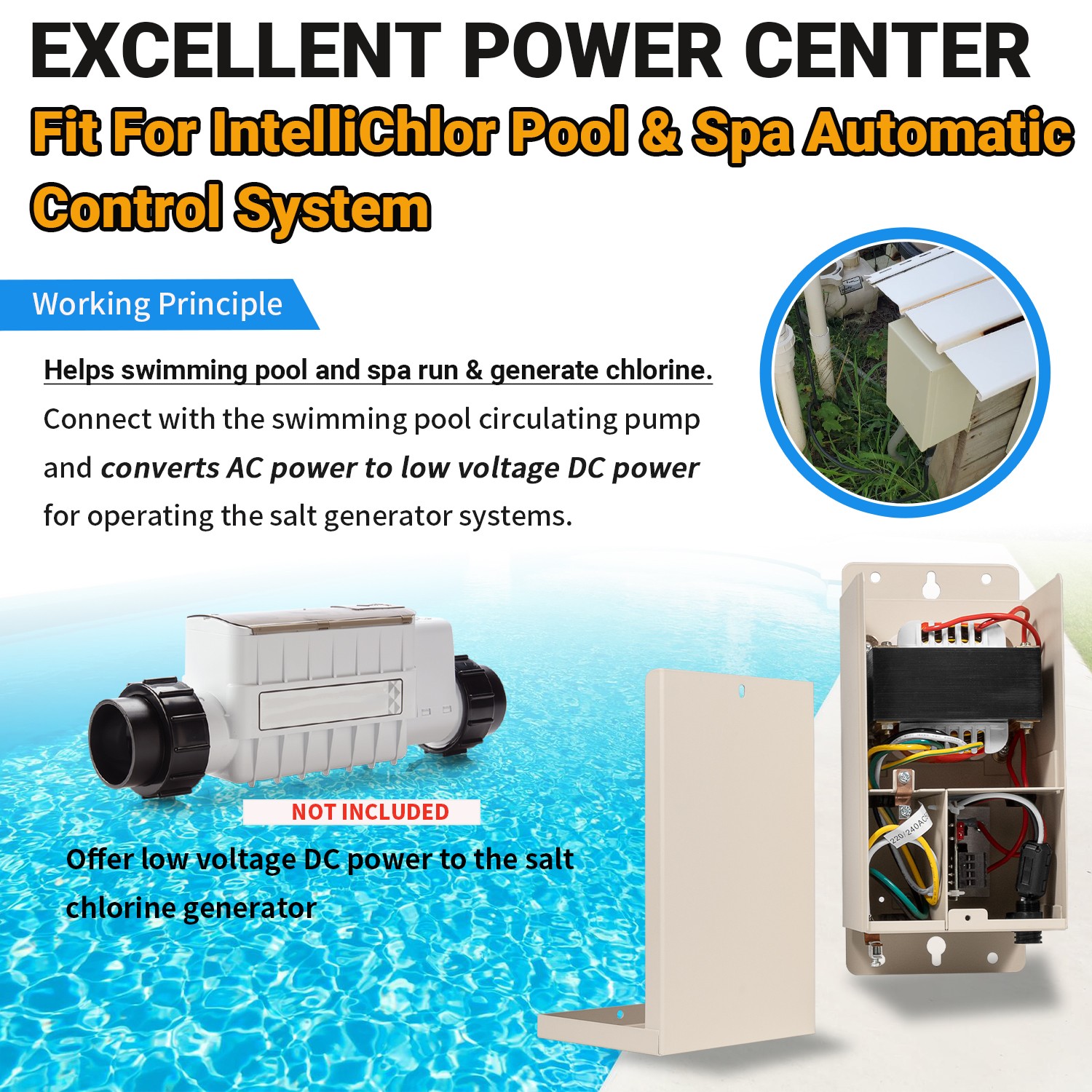 520556 IntelliChlor SCG Power Center For Pentair Salt Chlorine Generator System