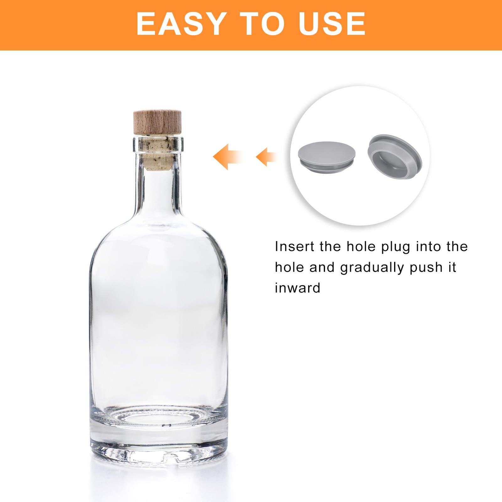 8Pcs Silicone Plugs Rubber Round Hole Plugs for 25-27mm Hole Grey