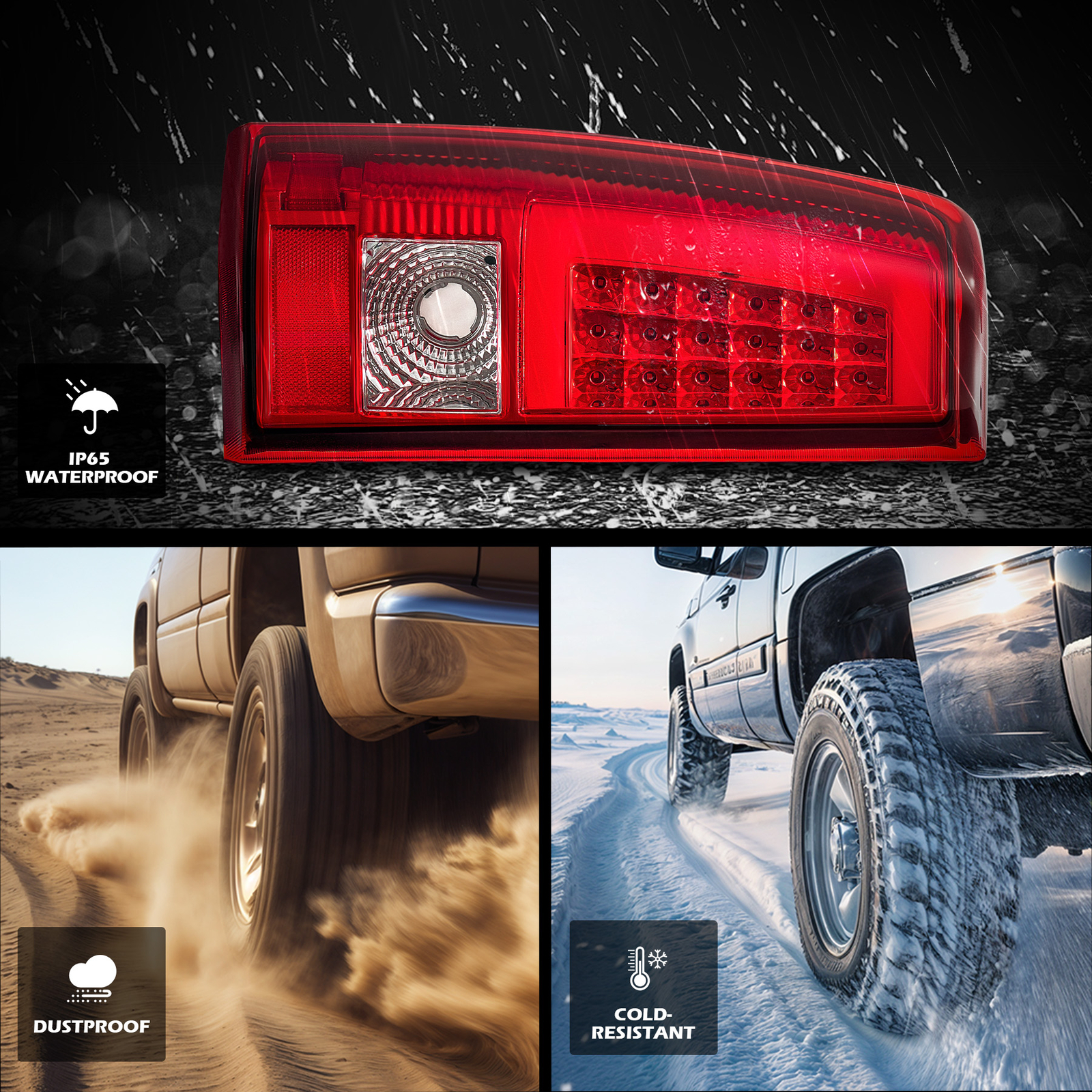 2003-2006 Chevy Silverado 1500 03-06 GMC Sierra Red LED Tail Lights Brake Lamps