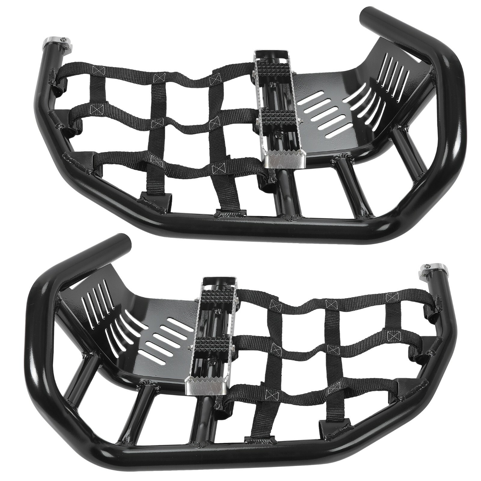 For Honda TRX 450R Sportrax 450 Nerf Bars Pro Peg Heel Guard Aluminum Black Pair