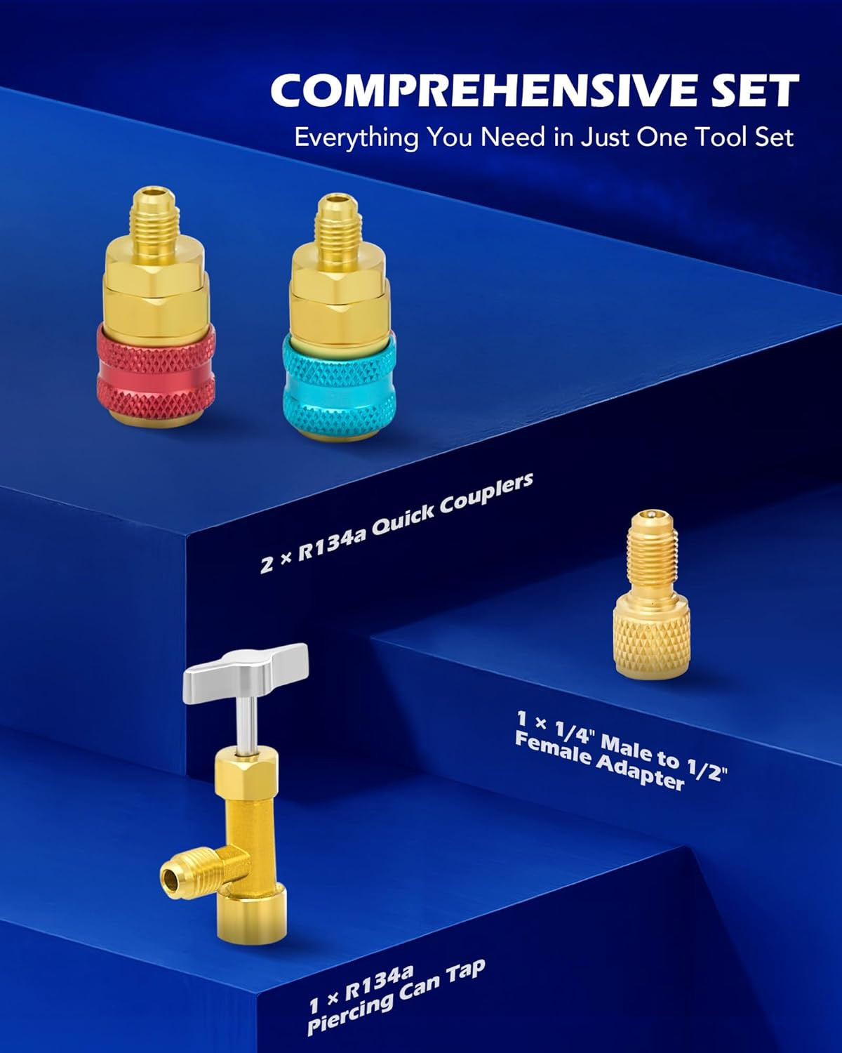 AC Manifold Gauge Set for R12 R22 R502 R134A Refrigerant, 3 Way Automotive AC Ga