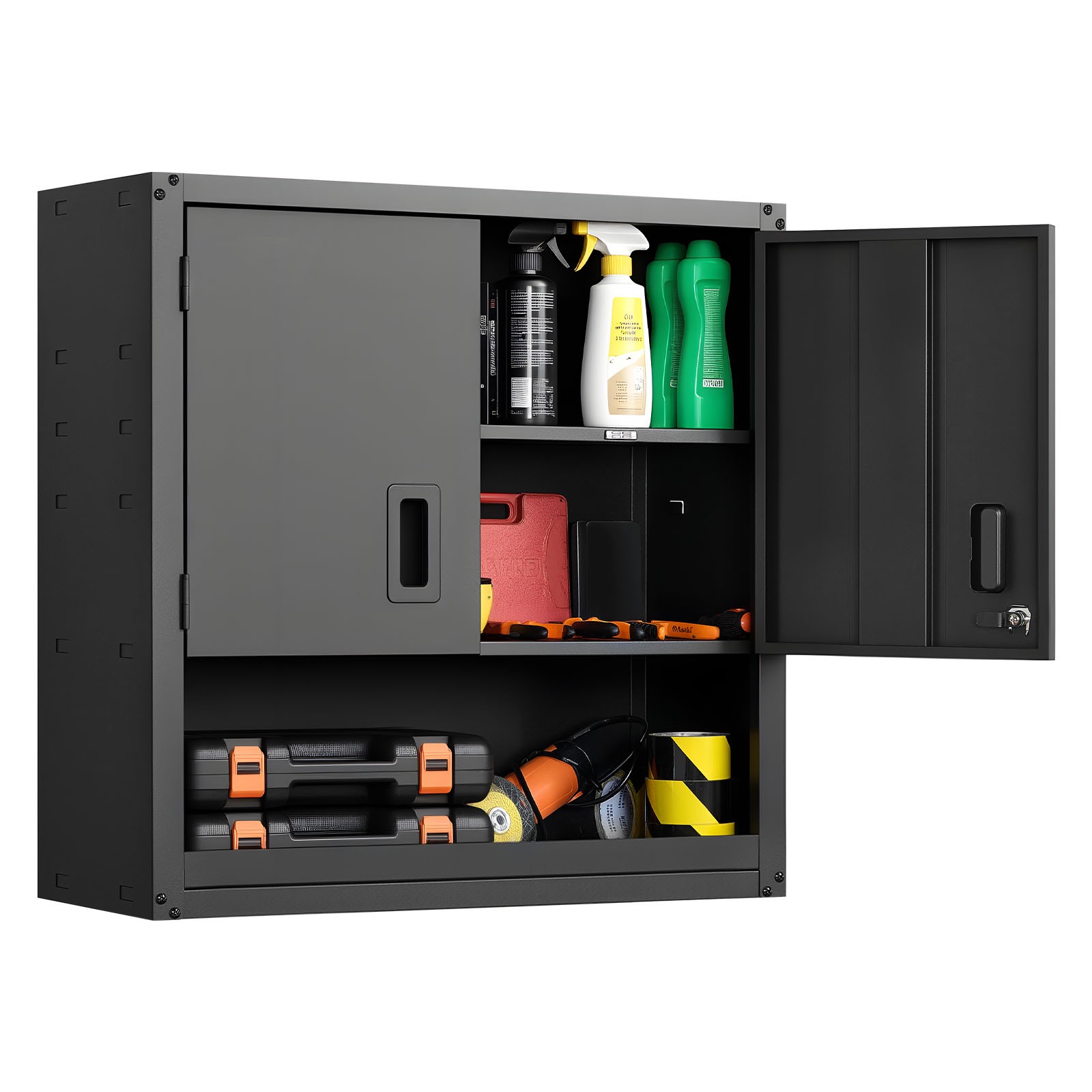 Uimoso 30-Inch Metal Wall Cabinet with Adjustable Shelf for Garage Storage