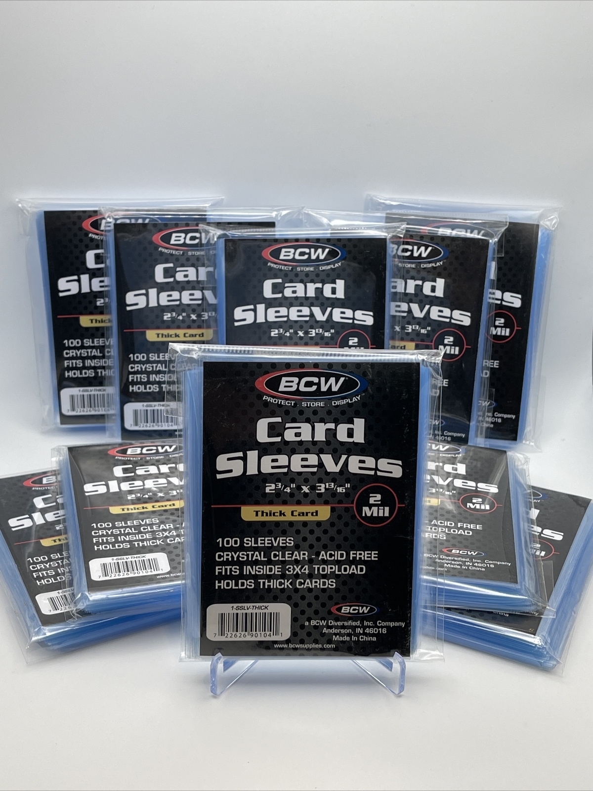 BCW Penny Card Soft Sleeves 10 Packs of 100 for THICK Sized Cards = 1000
