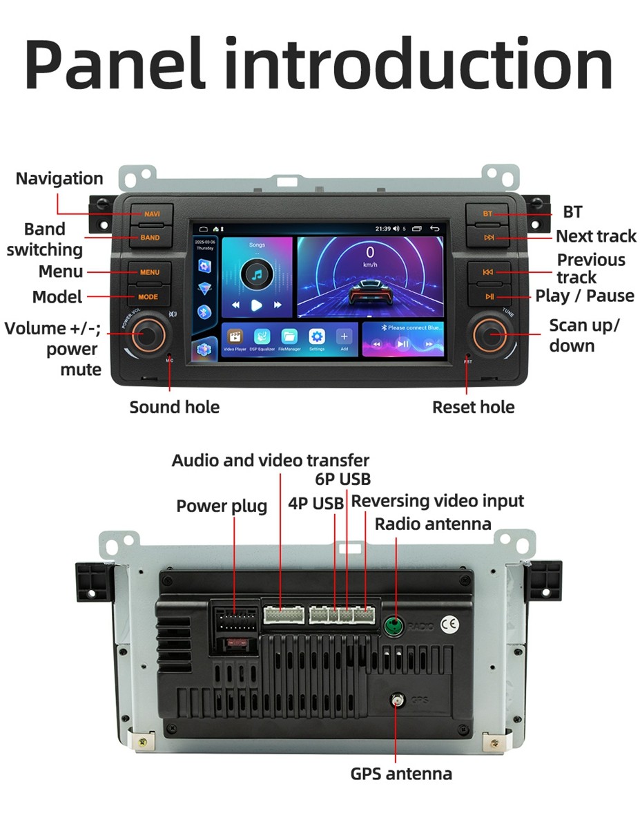 New Android 13 Car Stereo Radio GPS for BMW E46 M3 318/320/325/330/335 1998-2006