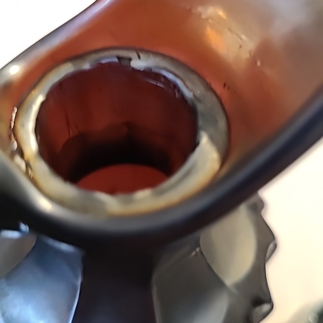 vtgNORTHWOOD CARNIVAL GLASS GRAPE & CABLE WHISKEY DECANTER & SHOT GLASS AMETHYST