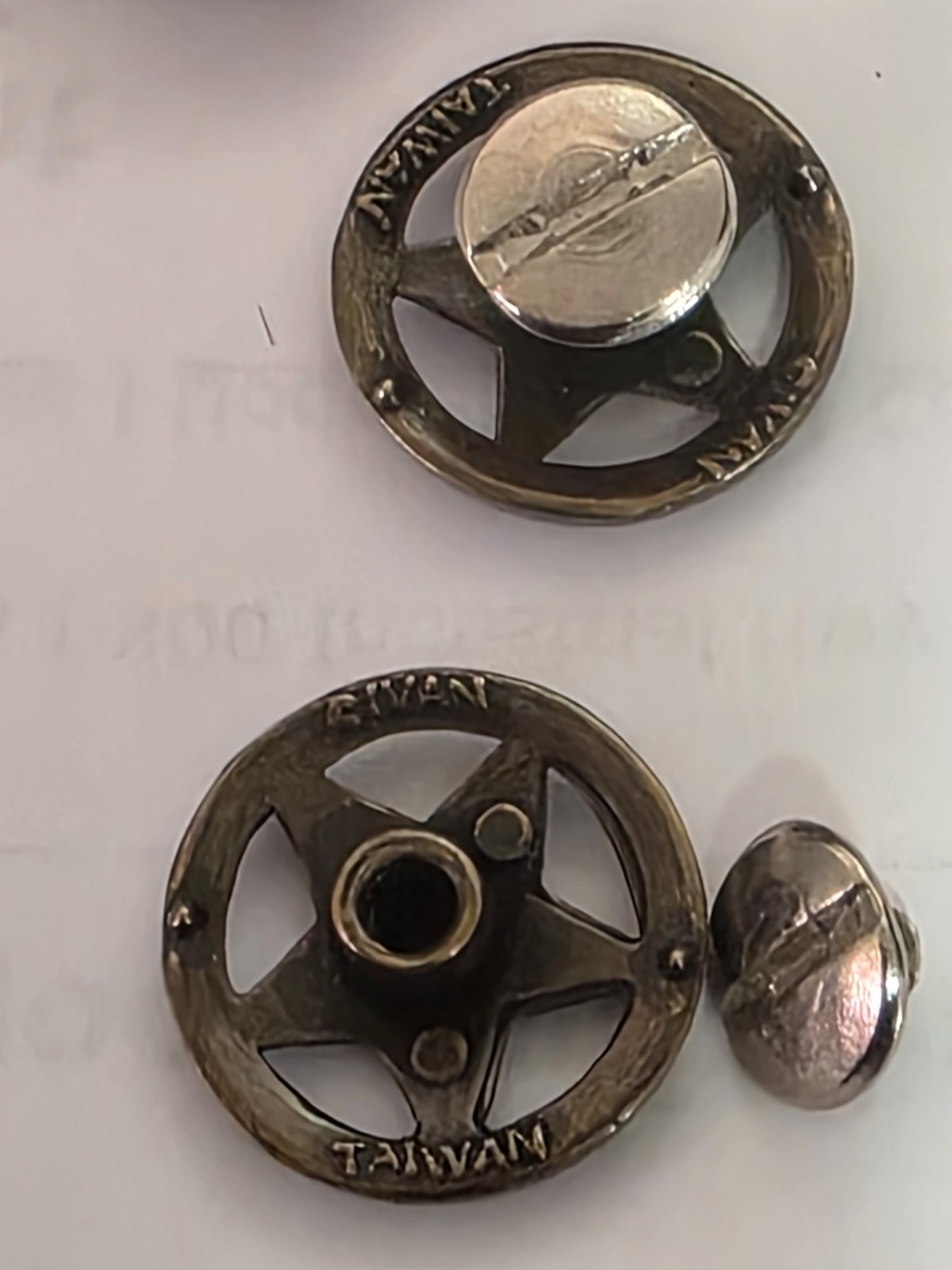 Lot of (7) Vintage Brass Ivan WESTERN TEXAS STAR CONCHOS SCREWBACK