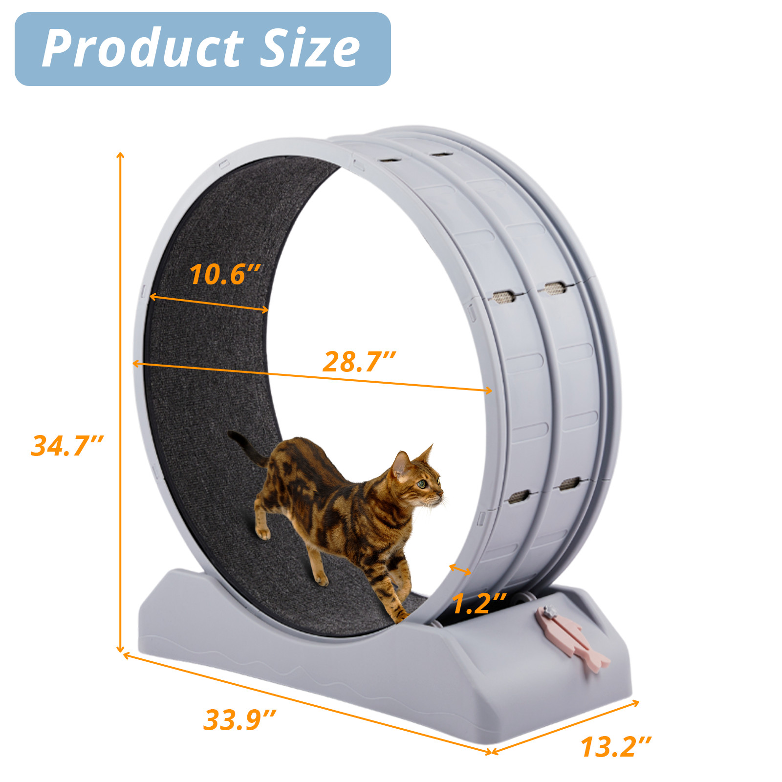 Large Cat Exercise Wheel Cat Treadmill Cat Running Wheel Silent Movement Cat Toy