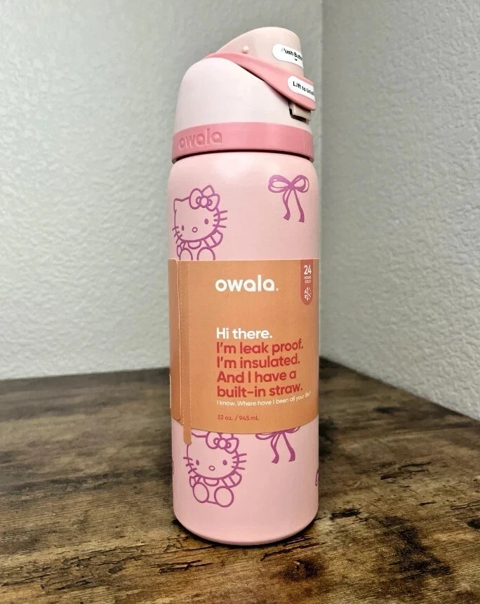 Owala x Hello Kitty Pink Rose Quartz Bottle 32 oz 950 ML Rare Brand New Box
