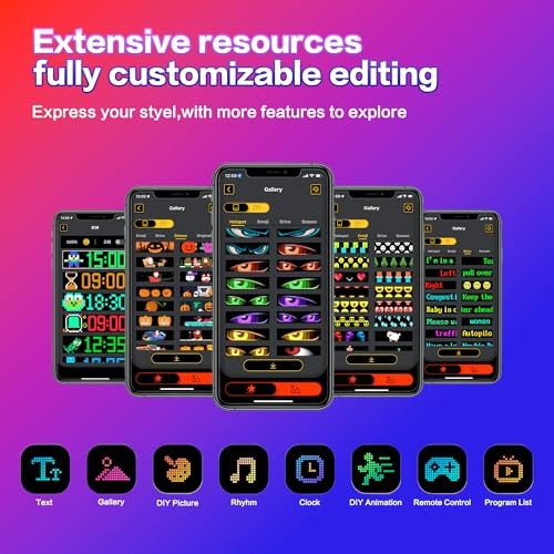 Devil Eyes LED Sign 2-Pack, Programmable LED Car Windshield 23.4×4.7 inch-2 PCS