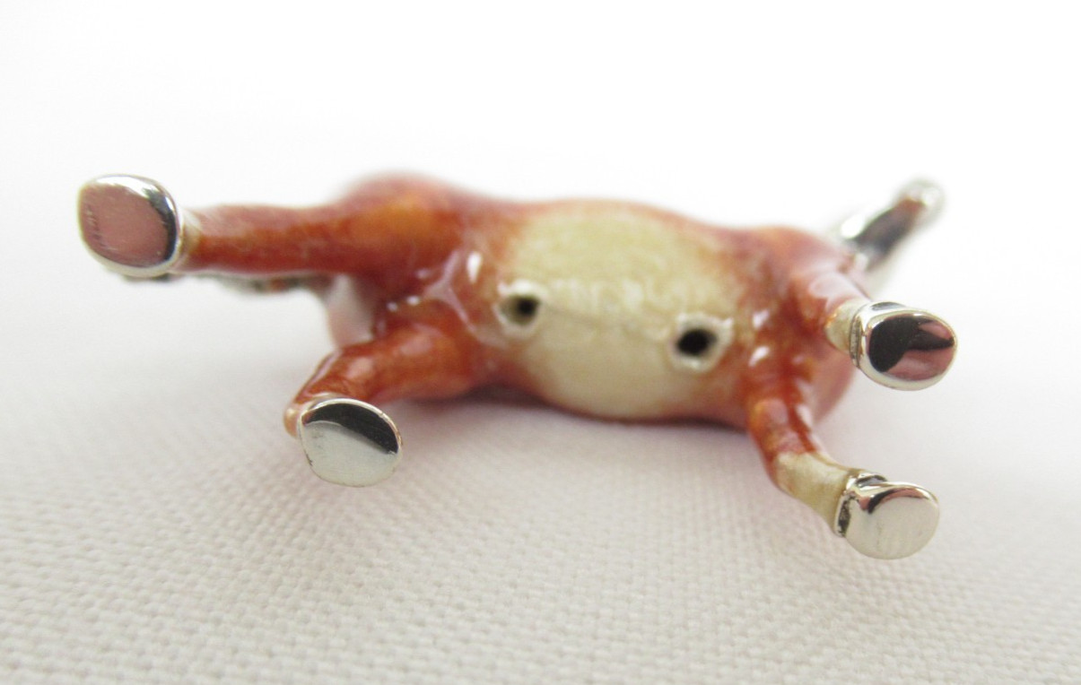 Saturno Italy Miniature Sterling Silver Enamel Horse Animal Figurine