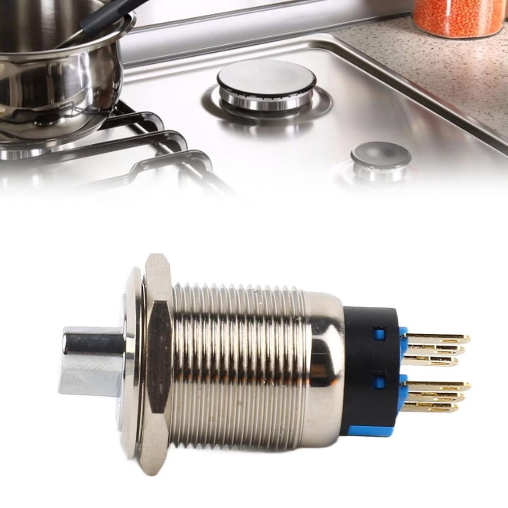 19mm Latching Selector Rotary Switch 3 Positions Metal 12-24V Waterproof C590