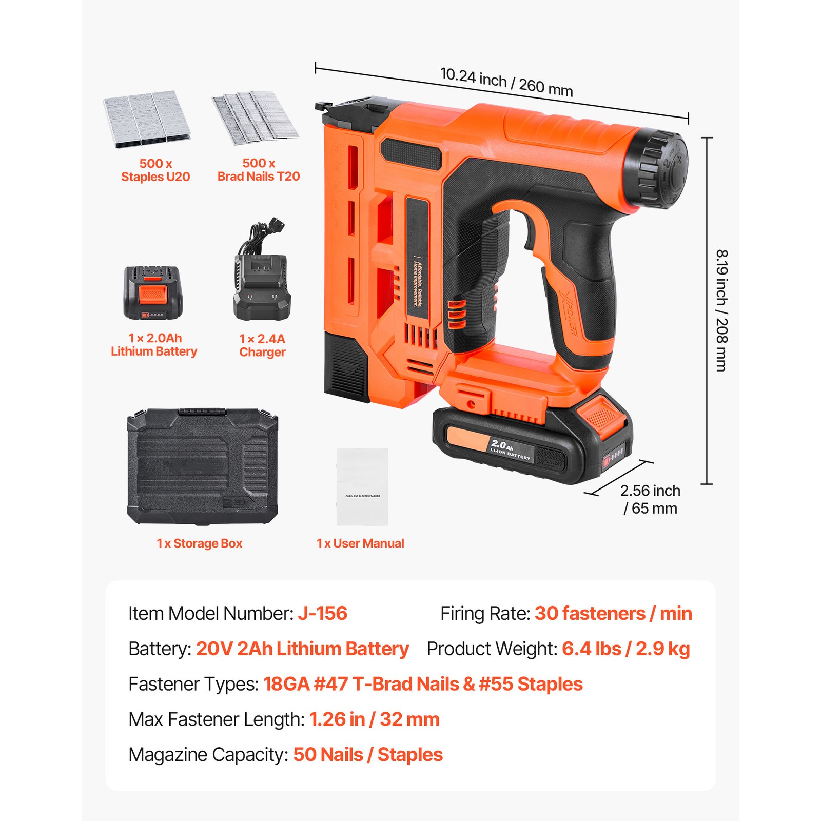 Uimoso Cordless 2-in-1 Nail and Staple Gun, 18 Gauge for Woodworking