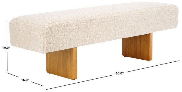 Safavieh RYER FAUX SHEARLING BENCH, Reduced Price 2172778583 BCH4500B
